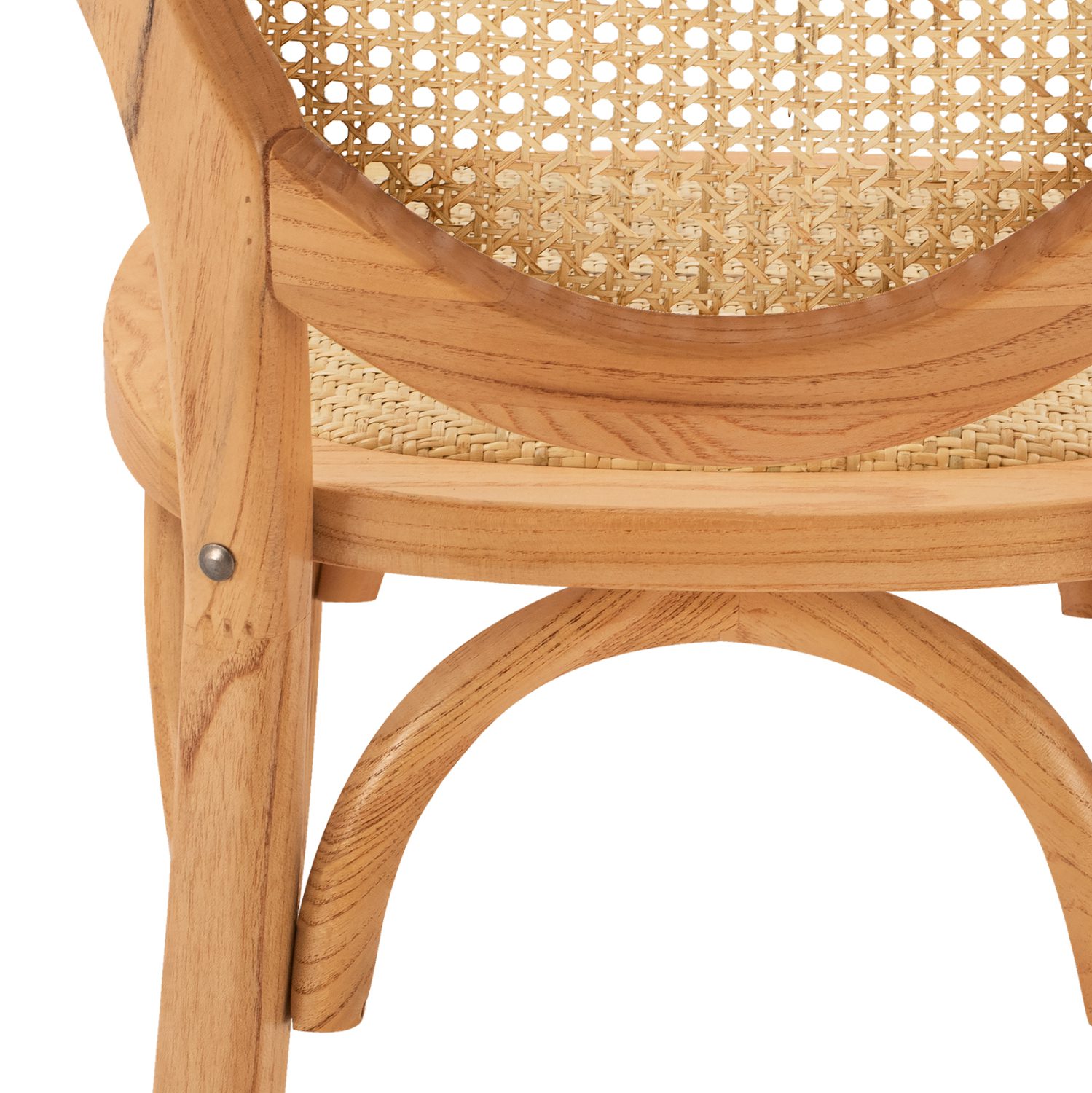 ΚΑΡΕΚΛΑ ΞΥΛΙΝΗ TINSLEY ΜΕ ΟΒΑΛ ΠΛΑΤΗ ΚΑΙ ΠΛΕΞΗ RATTAN ΣΕ ΦΥΣΙΚΗ ΑΠΟΧΡΩΣΗ HM8745.01 45x50x97 εκ. - Image 8
