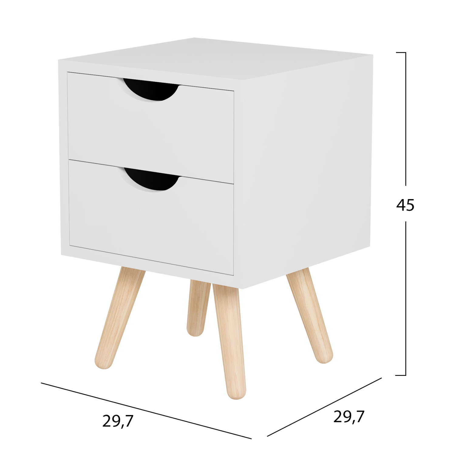 ΚΟΜΟΔΙΝΟ DINKL HM2472.03 ΜΕΛΑΜΙΝΗ-2 ΣΥΡΤΑΡΙΑ ΛΕΥΚΟ 29,7x29,7x45Υεκ - Image 2