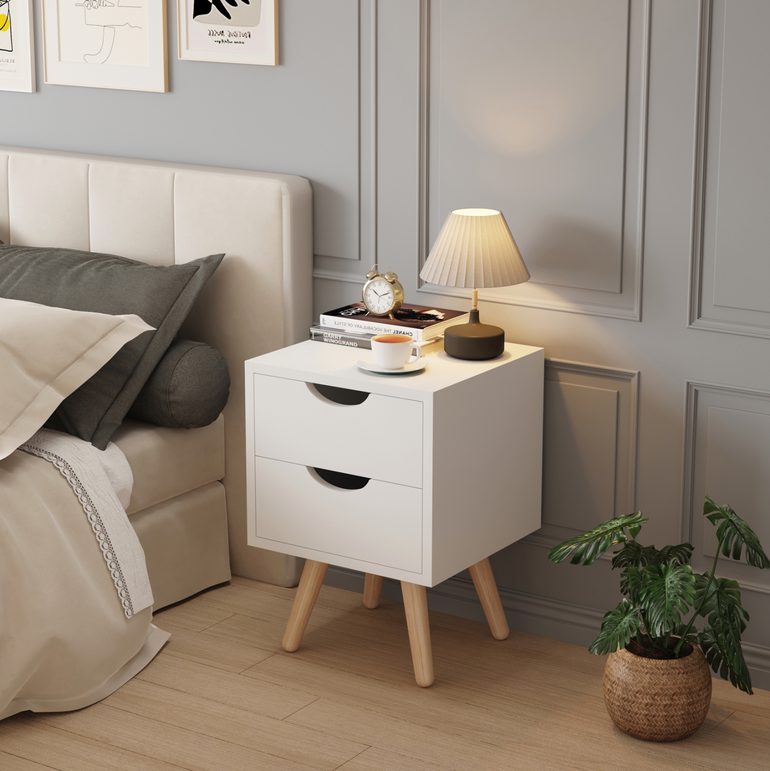 ΚΟΜΟΔΙΝΟ DINKL HM2472.03 ΜΕΛΑΜΙΝΗ-2 ΣΥΡΤΑΡΙΑ ΛΕΥΚΟ 29,7x29,7x45Υεκ - Image 3