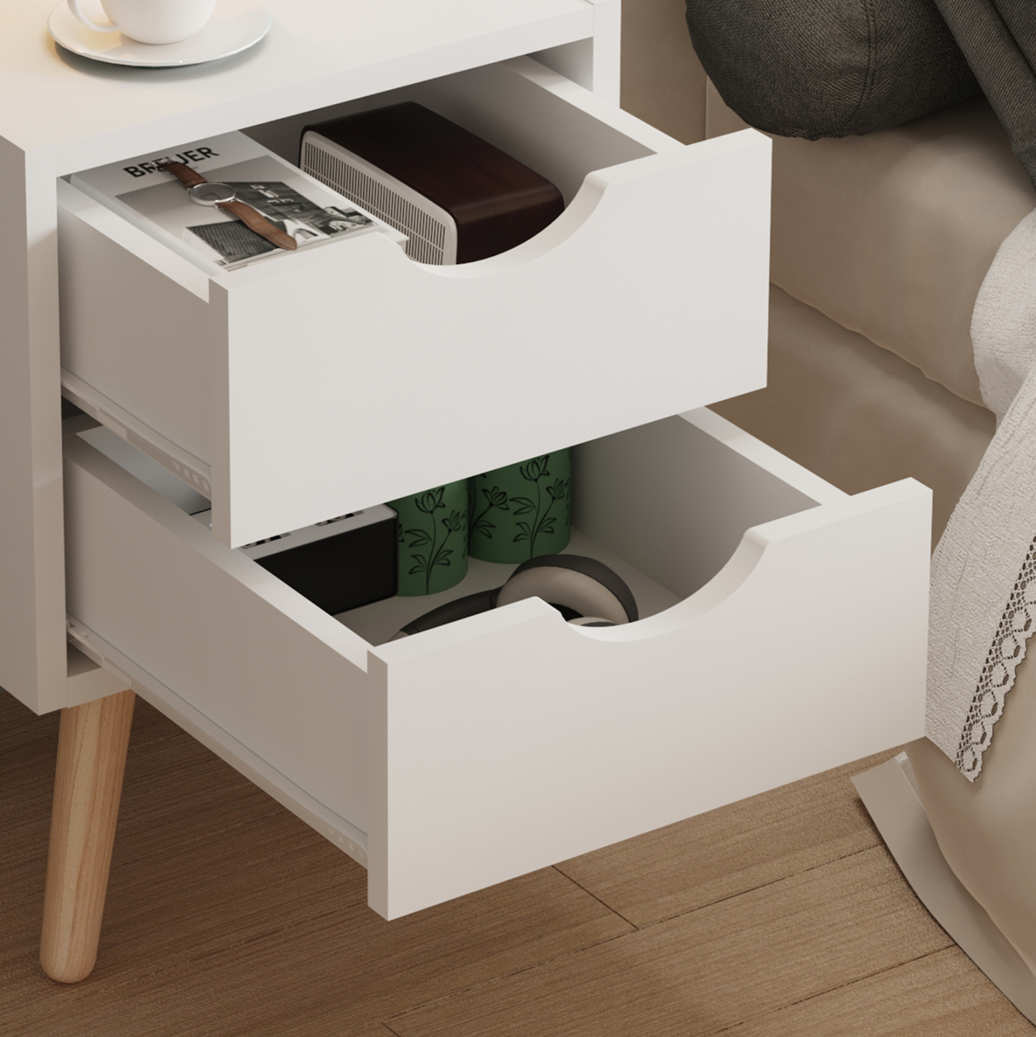 ΚΟΜΟΔΙΝΟ DINKL HM2472.03 ΜΕΛΑΜΙΝΗ-2 ΣΥΡΤΑΡΙΑ ΛΕΥΚΟ 29,7x29,7x45Υεκ - Image 6