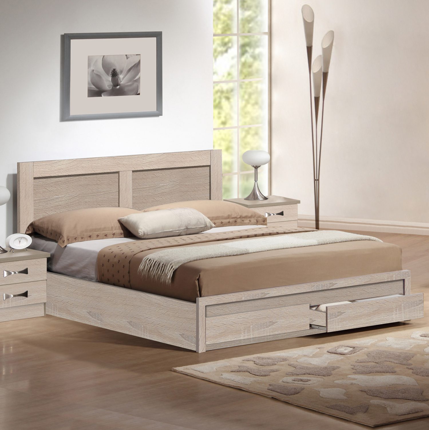 ΚΡΕΒΑΤΙ CAPRI HM399.02 ΜΕ 2 ΣΥΡΤΑΡΙΑ SONOMA 160x200 εκ. - Image 2