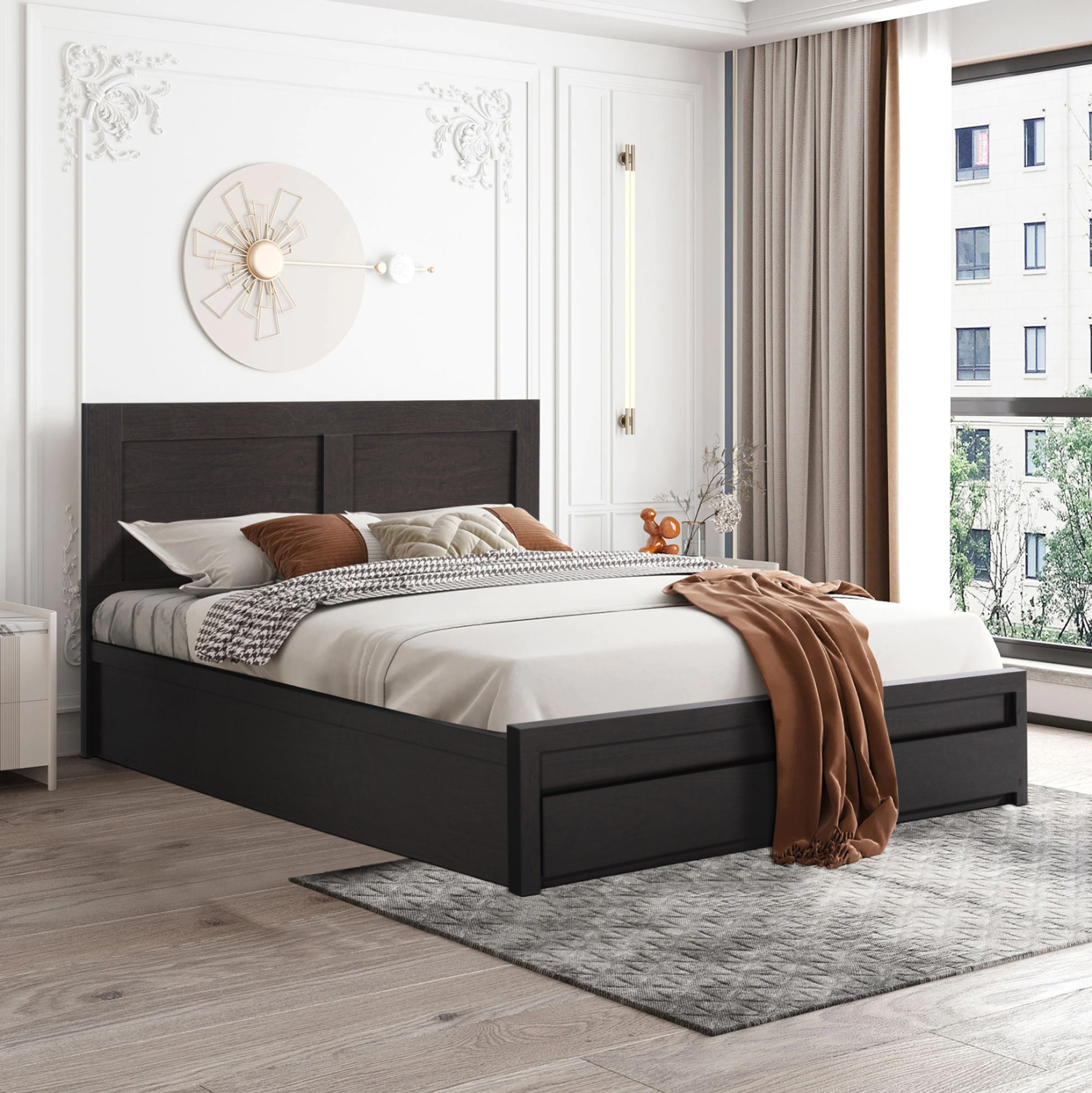 ΚΡΕΒΑΤΙ ΜΕΛΑΜΙΝΗΣ CAPRI HM312.11 ΜΕ 2 ΣΥΡΤΑΡΙΑ ΒΕΓΓΕ ΓΙΑ ΣΤΡΩΜΑ 150x200εκ. - Image 2