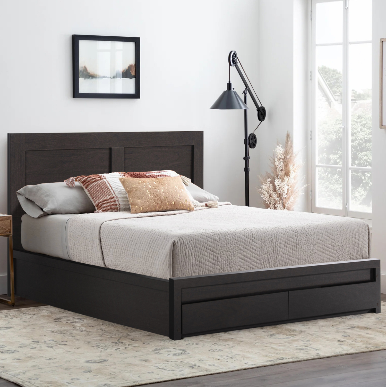 ΚΡΕΒΑΤΙ ΜΕΛΑΜΙΝΗΣ CAPRI HM599.11 ΜΕ 2ΣΥΡΤΑΡΙΑ-WENGE- ΓΙΑ ΣΤΡΩΜΑ 140x200εκ. - Image 2