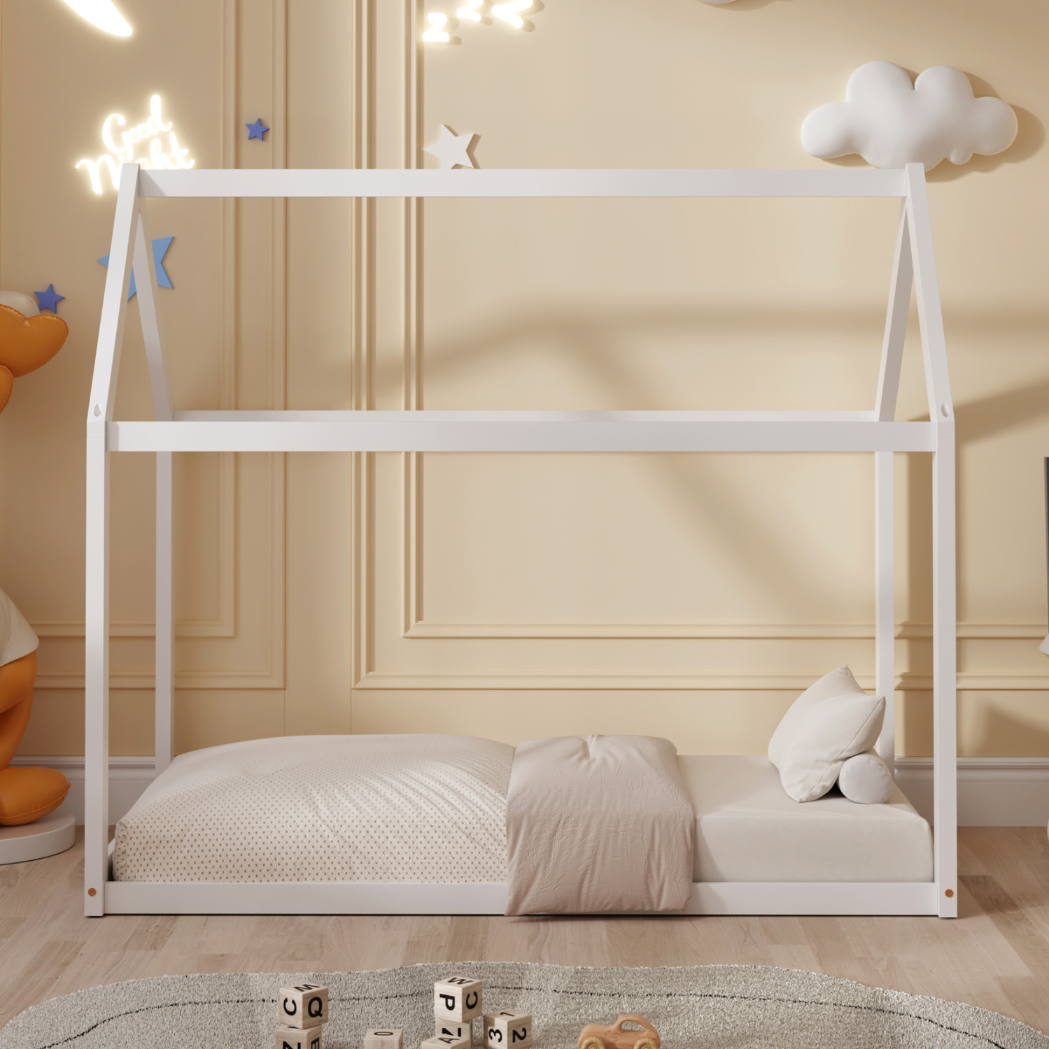 ΚΡΕΒΑΤΙ ΠΑΙΔΙΚΟ PEPE HM678.03 τ.MONTESSORI ΞΥΛΟ ΠΕΥΚΟ ΛΕΥΚΟ- 140x70εκ - Image 4