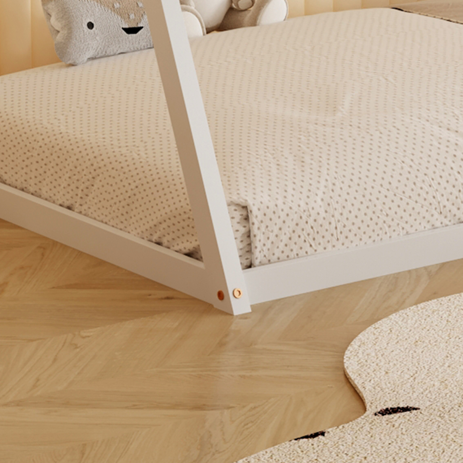 ΚΡΕΒΑΤΙ ΠΑΙΔΙΚΟ MUNK HM681.03 τ.MONTESSORI ΜΑΣΙΦ ΞΥΛΟ ΠΕΥΚΟΥ ΛΕΥΚΟ- 190x90εκ - Image 6