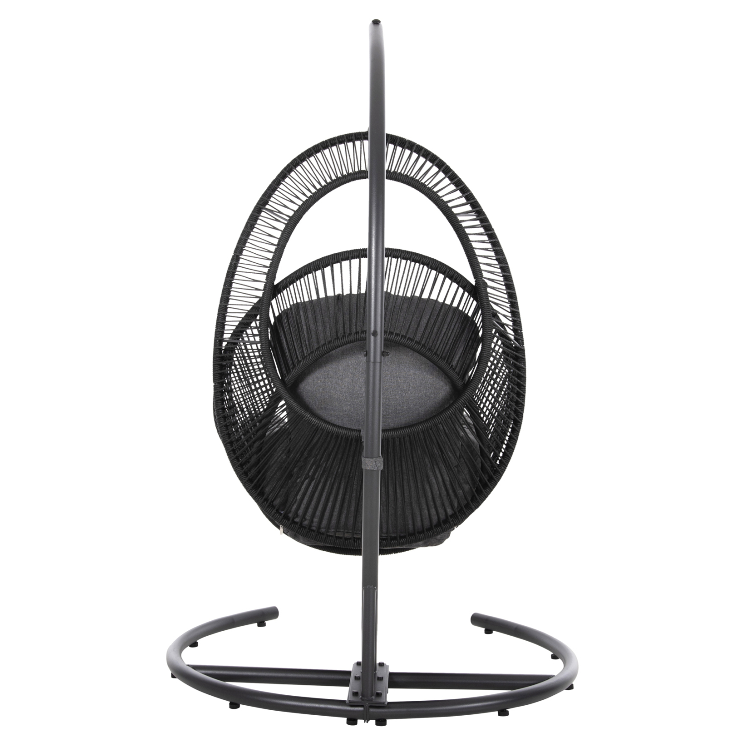 ΚΡΕΜΑΣΤΗ ΦΩΛΙΑ RULER HM6083 ΜΑΥΡΟ ΜΕΤΑΛΛΟ ΚΑΙ ΣΥΝΘ.RATTAN-ΓΚΡΙ ΜΑΞΙΛΑΡΙ 120x110x190Υ - Image 6