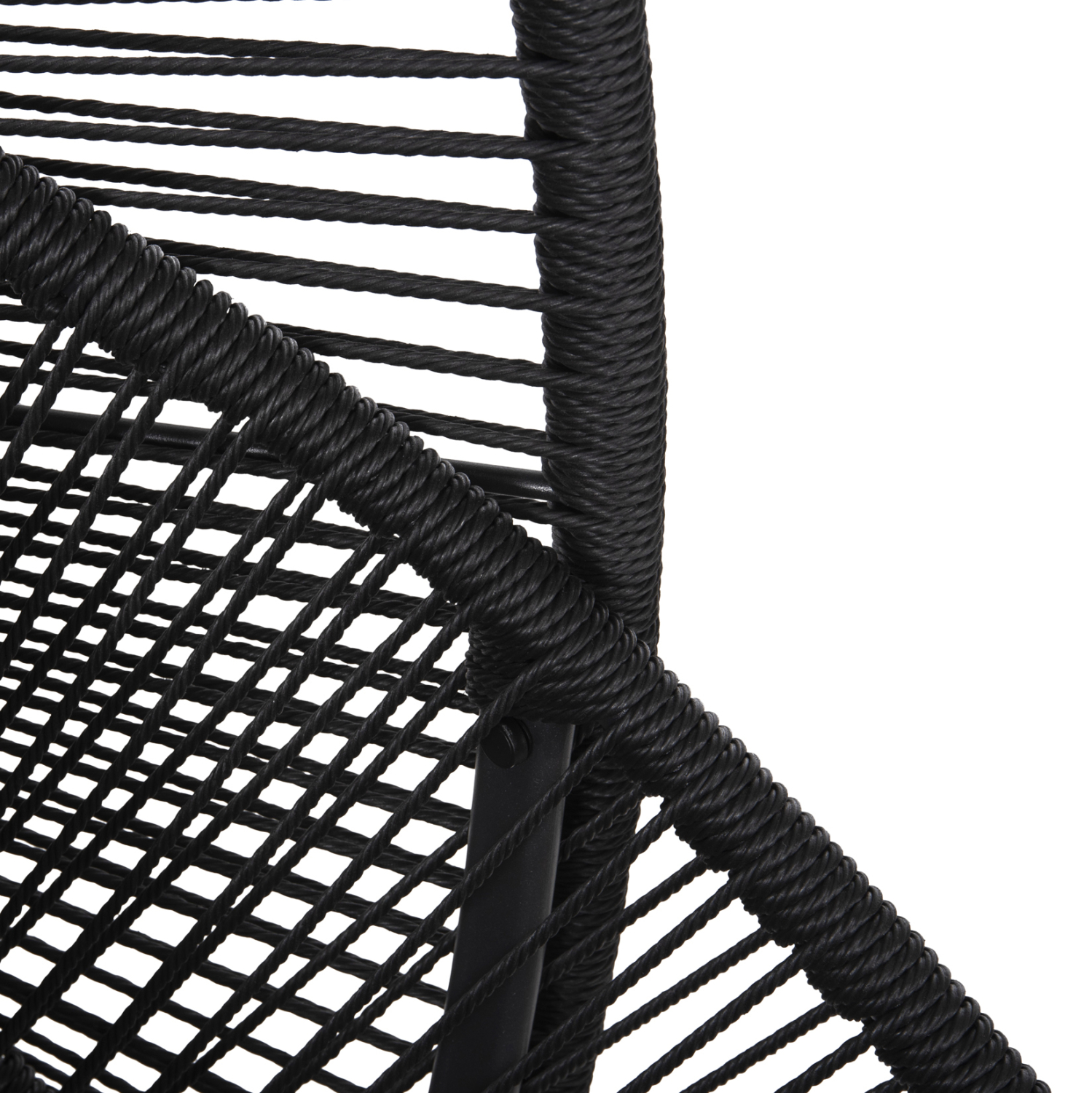ΚΡΕΜΑΣΤΗ ΦΩΛΙΑ RULER HM6083 ΜΑΥΡΟ ΜΕΤΑΛΛΟ ΚΑΙ ΣΥΝΘ.RATTAN-ΓΚΡΙ ΜΑΞΙΛΑΡΙ 120x110x190Υ - Image 8