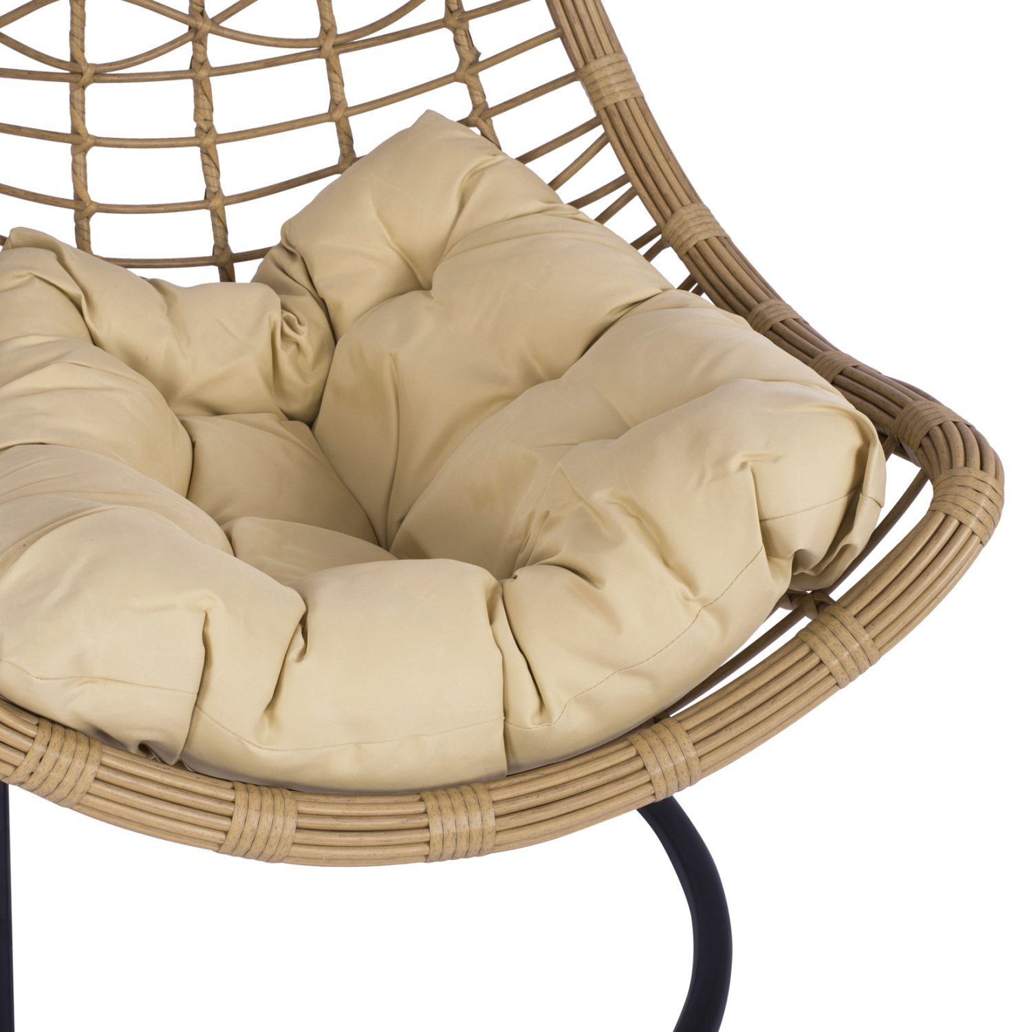 ΚΡΕΜΑΣΤΗ ΦΩΛΙΑ LUCIA HM5676.01 ΜΕ WICKER&ΜΑΞΙΛΑΡΙΑ ΜΠΕΖ-ΜΑΥΡΟ ΜΕΤΑΛΛΟ Φ95Χ195Υεκ. - Image 7