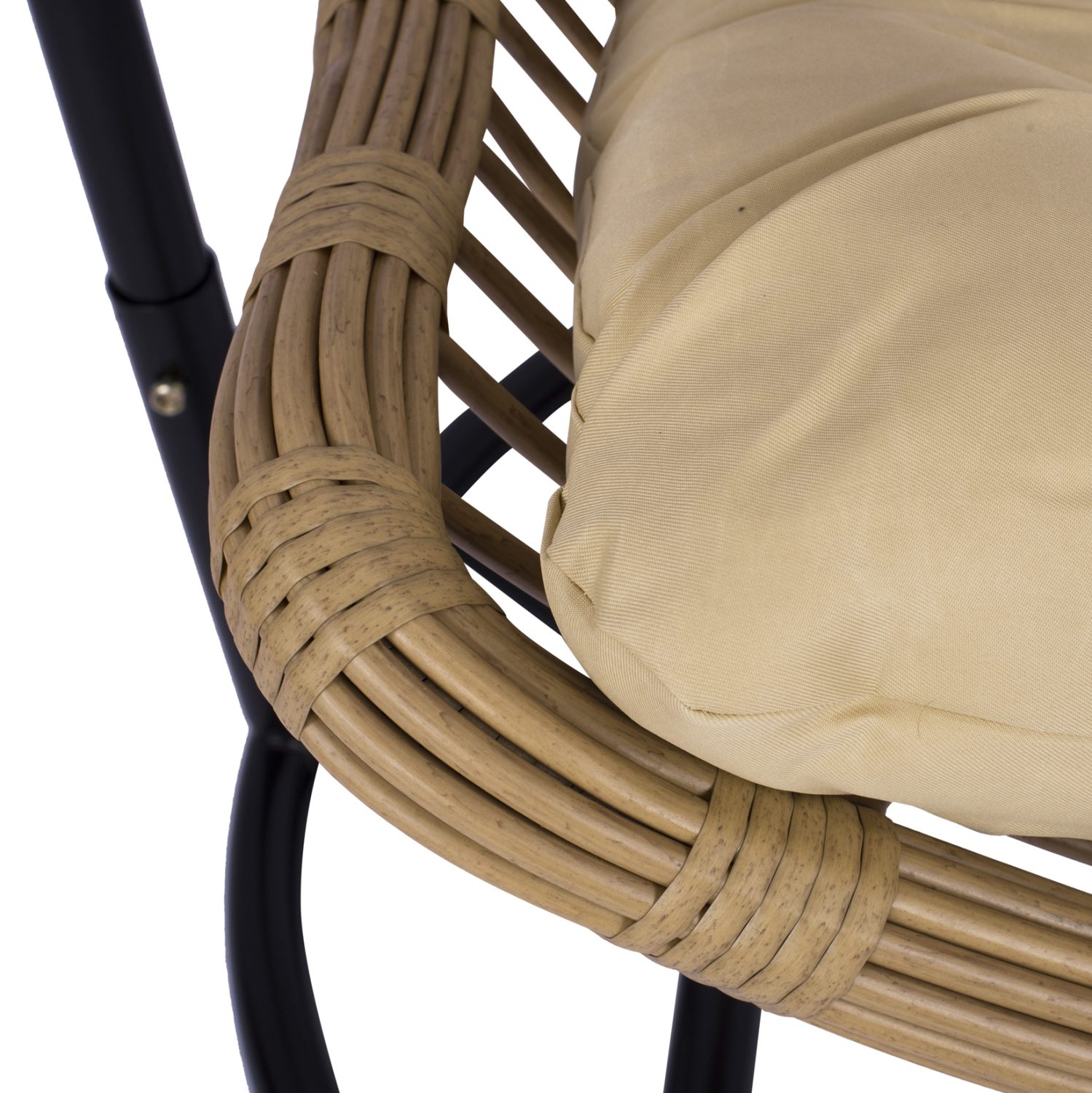 ΚΡΕΜΑΣΤΗ ΦΩΛΙΑ LUCIA HM5676.01 ΜΕ WICKER&ΜΑΞΙΛΑΡΙΑ ΜΠΕΖ-ΜΑΥΡΟ ΜΕΤΑΛΛΟ Φ95Χ195Υεκ. - Image 8