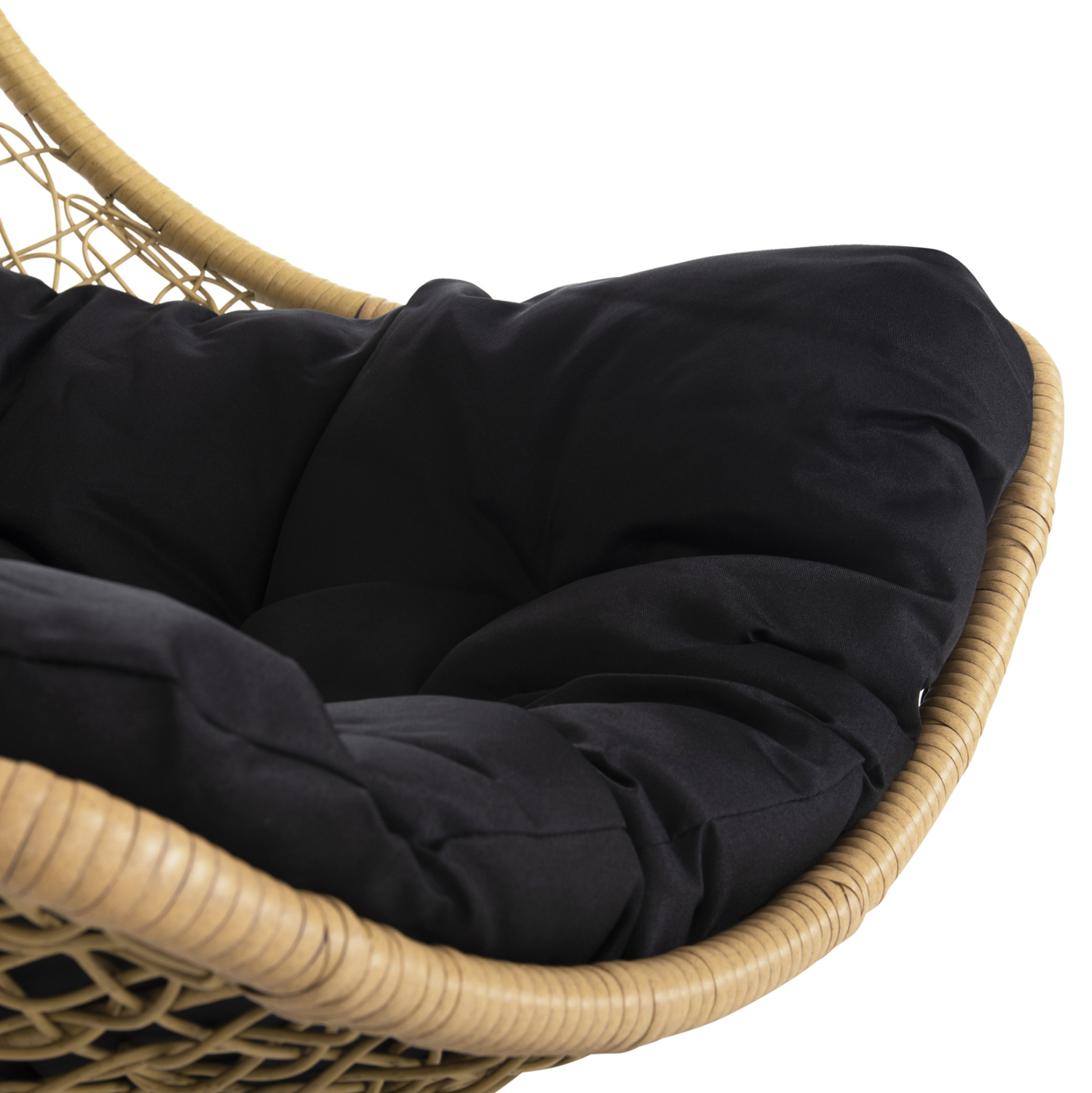 ΚΡΕΜΑΣΤΗ ΠΟΛΥΘΡΟΝΑ ΦΩΛΙΑ MILLIE HM5996.04 ΜΕΤΑΛΛΟ ΜΑΥΡΟ-ΣΥΝΘ.RATTAN ΜΠΕΖ Φ95x195Υεκ. - Image 8