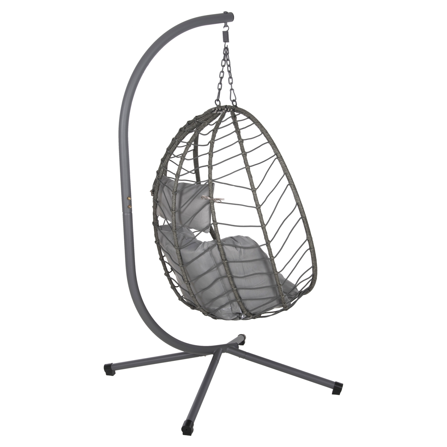 ΚΡΕΜΑΣΤΗ ΠΟΛΥΘΡΟΝΑ ΦΩΛΙΑ MILLIE HM5997.10 ΜΕΤΑΛΛΟ-ΣΥΝΘ.RATTAN ΓΚΡΙ 90x75x190Υεκ. - Image 5