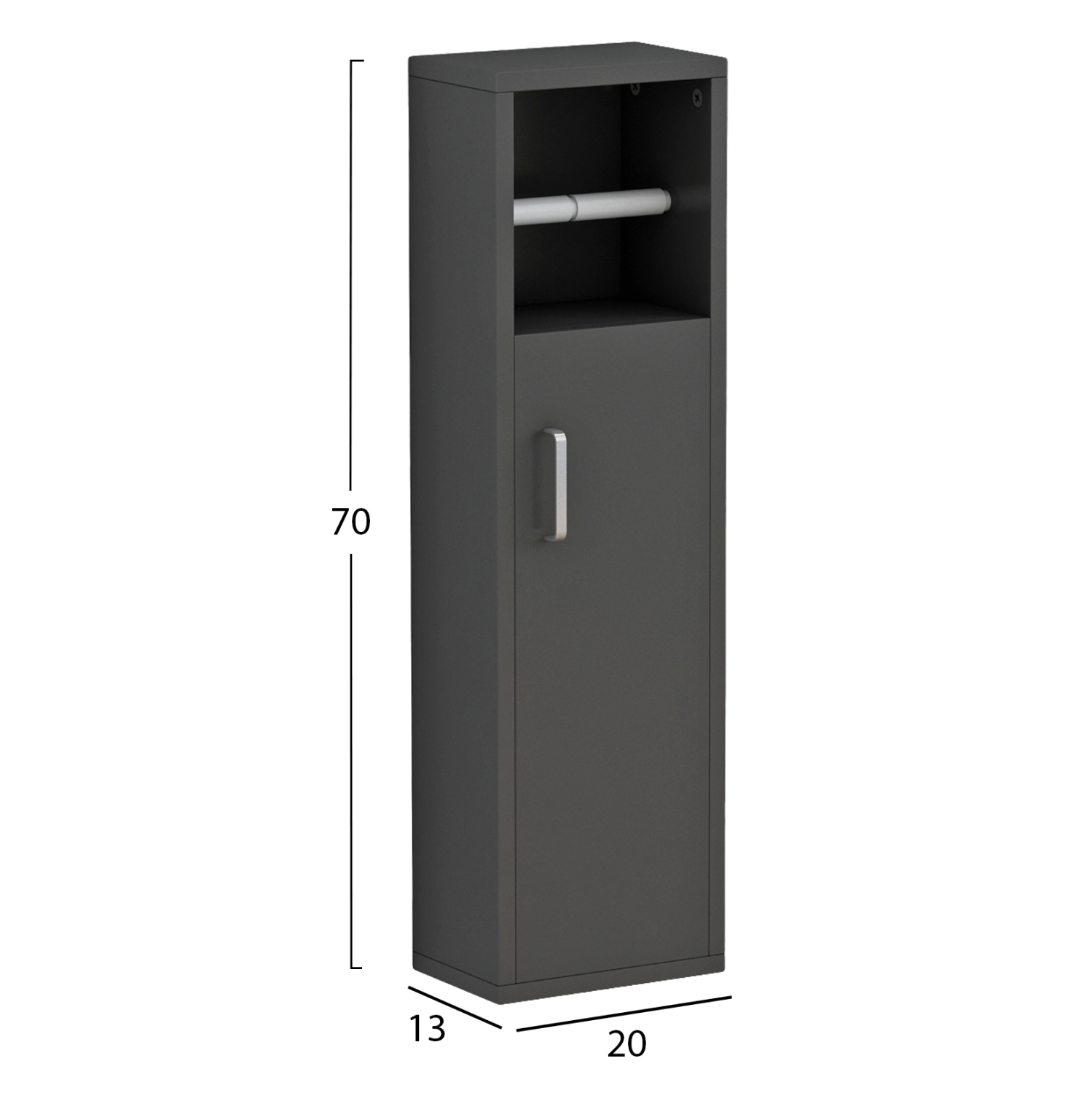 ΝΤΟΥΛΑΠΙ ΜΠΑΝΙΟΥ DAMIEN HM9025.11 ΜΕΛΑΜΙΝΗ ΑΝΘΡΑΚΙ 20x13x70Yεκ. - Image 2