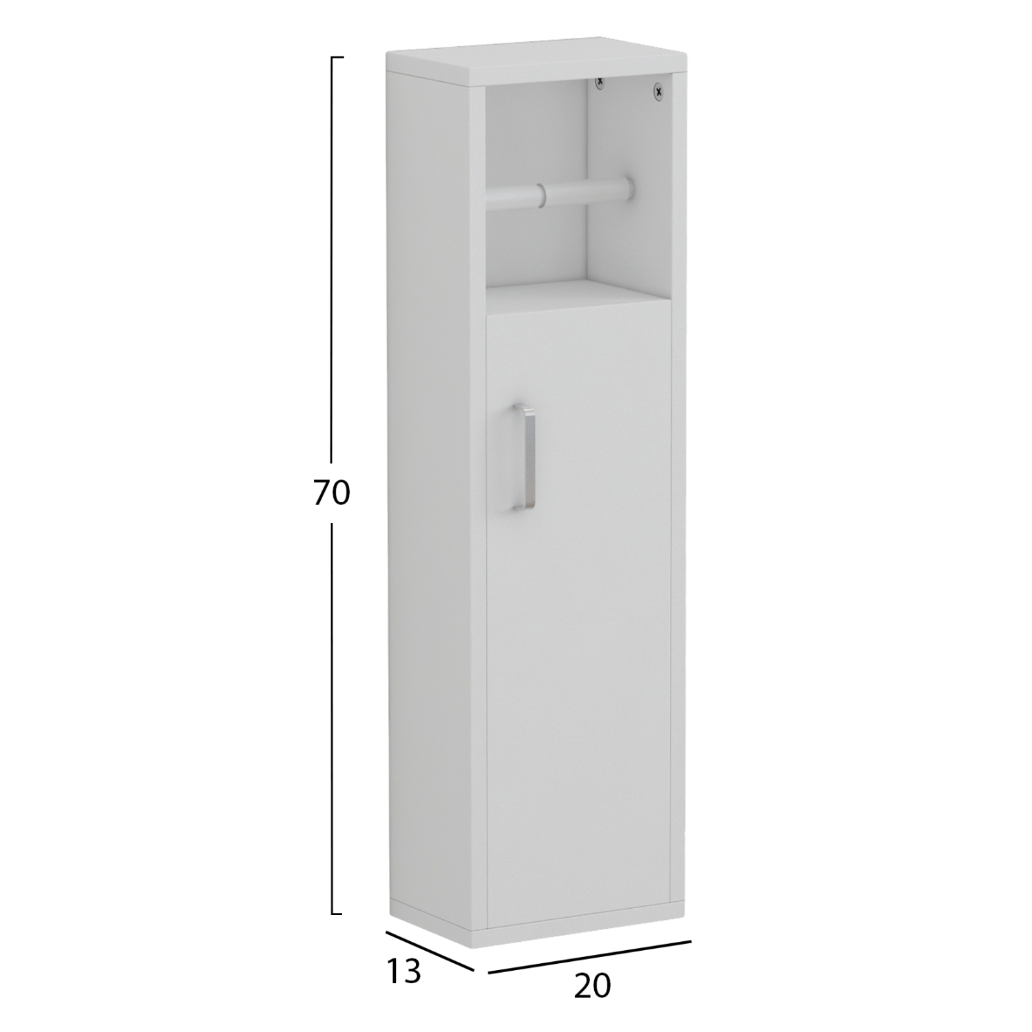ΝΤΟΥΛΑΠΙ ΜΠΑΝΙΟΥ DAMIEN HM9025.12 ΜΕΛΑΜΙΝΗ ΛΕΥΚΗ 20x13x70Yεκ. - Image 2