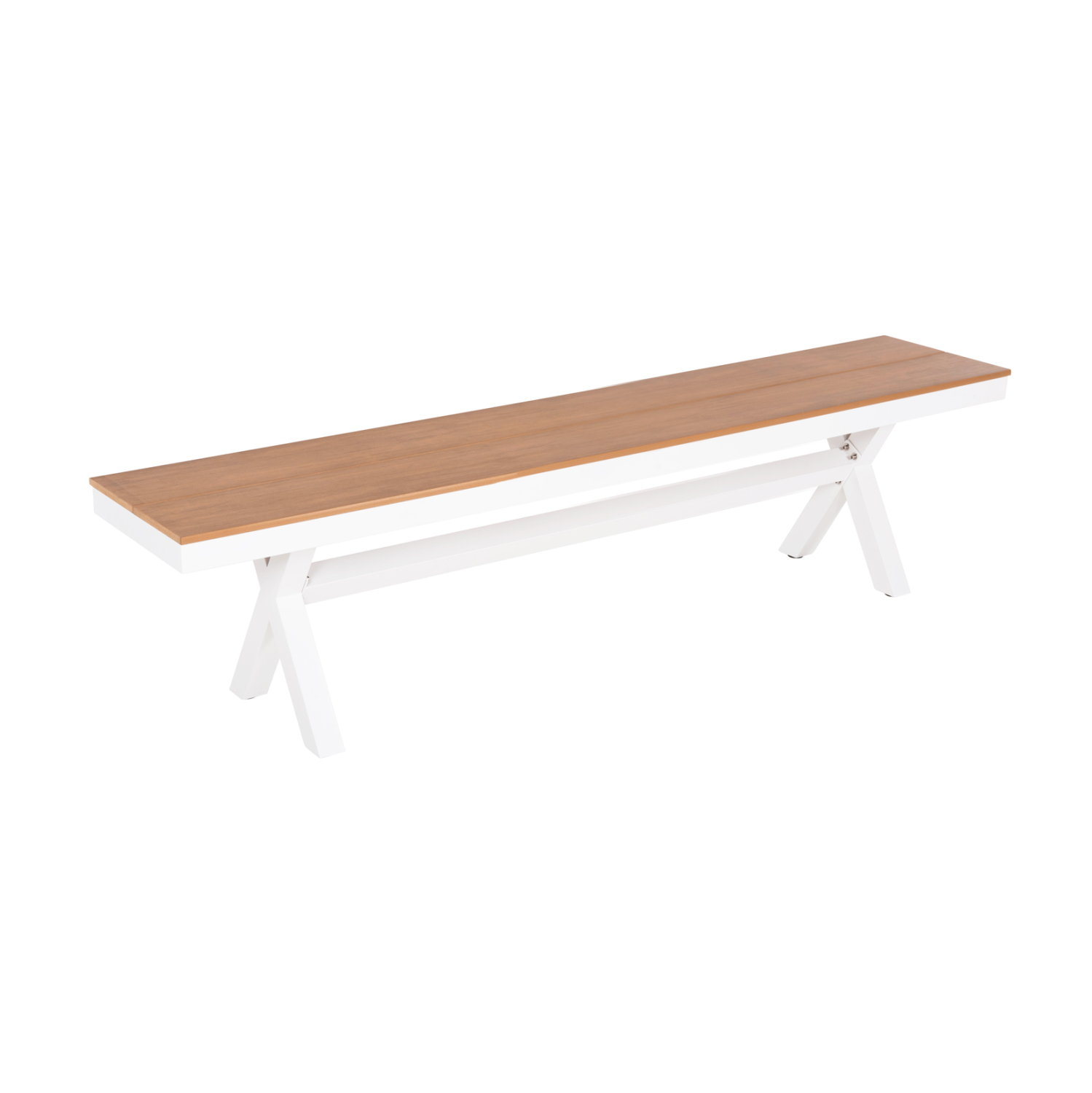 ΠΑΓΚΑΚΙ ΑΛΟΥΜΙΝΙΟΥ TAWNEE HM6038.02 ΛΕΥΚΟ-POLYWOOD ΚΑΘΙΣΜΑ ΦΥΣΙΚΟ 150x36x45Υεκ. - Image 5