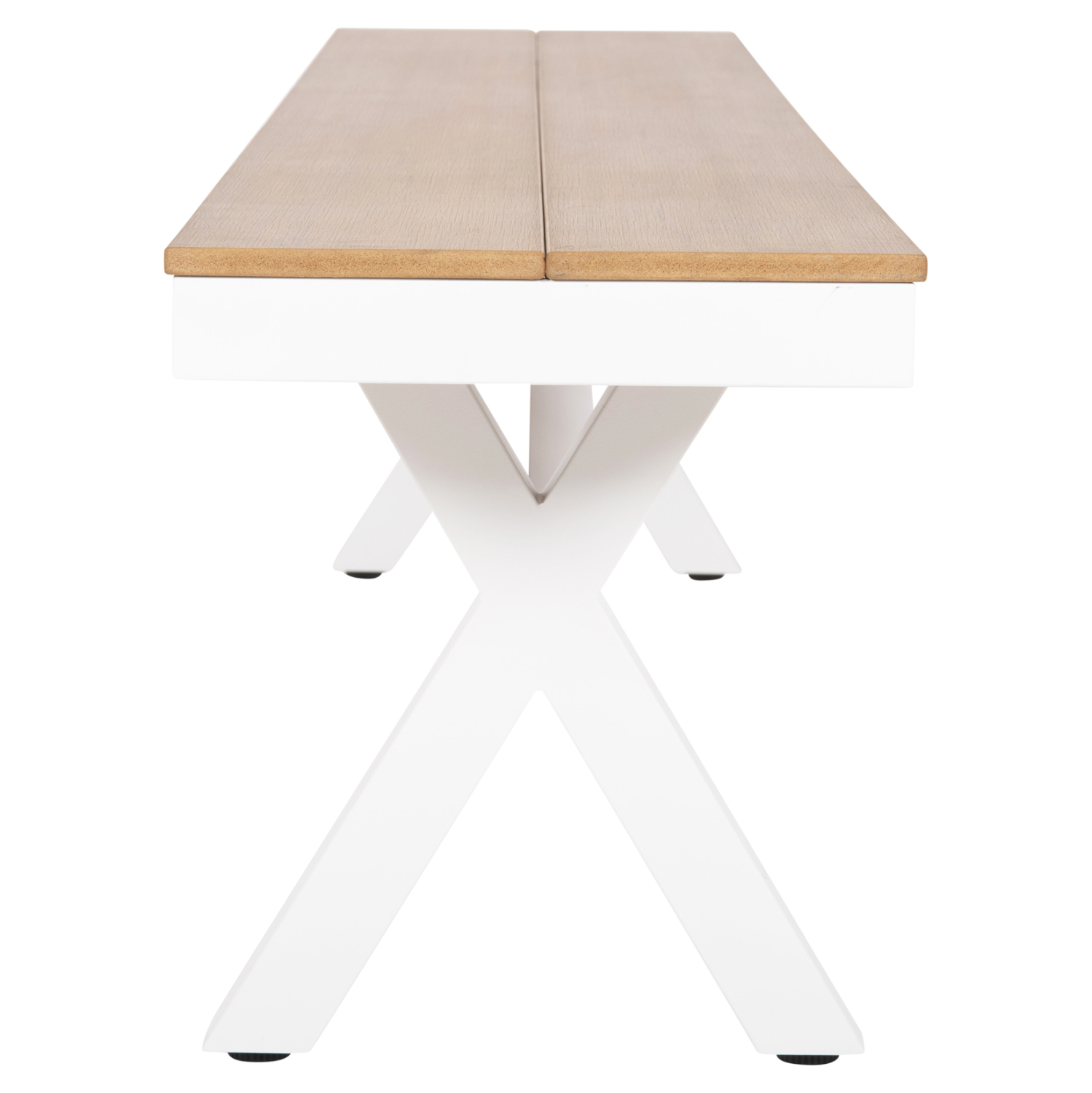 ΠΑΓΚΑΚΙ ΑΛΟΥΜΙΝΙΟΥ TAWNEE HM6040.02 ΛΕΥΚΟ-POLYWOOD ΚΑΘΙΣΜΑ ΦΥΣΙΚΟ 220x36x44,5Υεκ. - Image 4