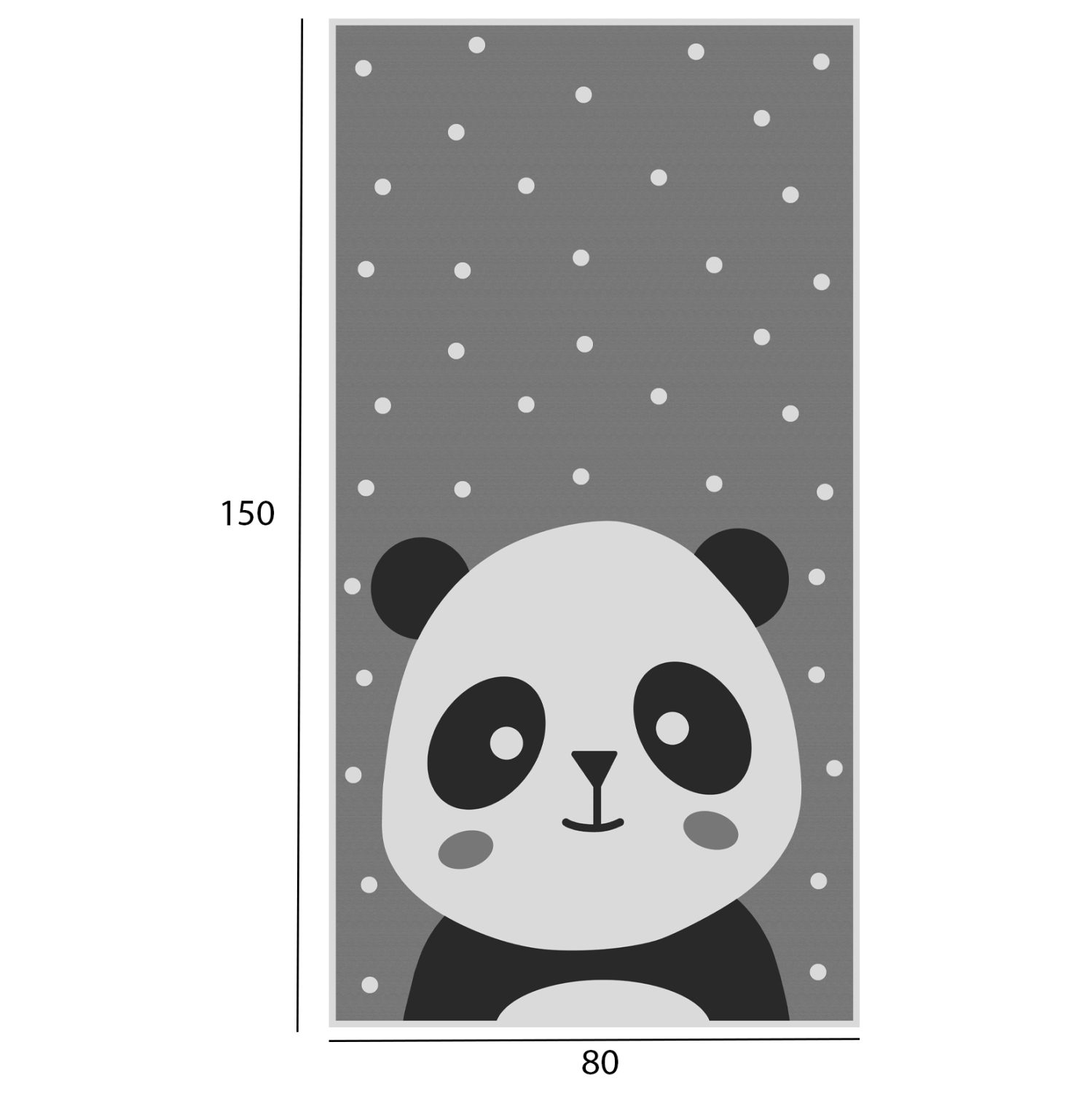 ΠΑΙΔΙΚΟ ΧΑΛΙ ΜΕ ΚΡΟΣΙΑ ΣΕΙΡΑ KIDDER HM7678.14 PANDA ΓΚΡΙ 80Χ150 εκ. - Image 2