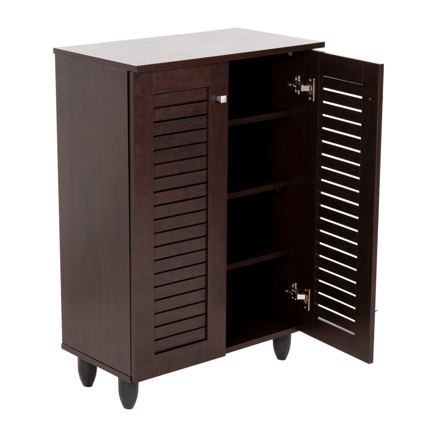 ΠΑΠΟΥΤΣΟΘΗΚΗ-ΝΤΟΥΛΑΠΑ PROLLY HM9608.01 ΜΕΛΑΜΙΝΗ WENGE-2ΠΟΡΤΕΣ-4ΡΑΦΙΑ 60x34x88Υεκ. - Image 5