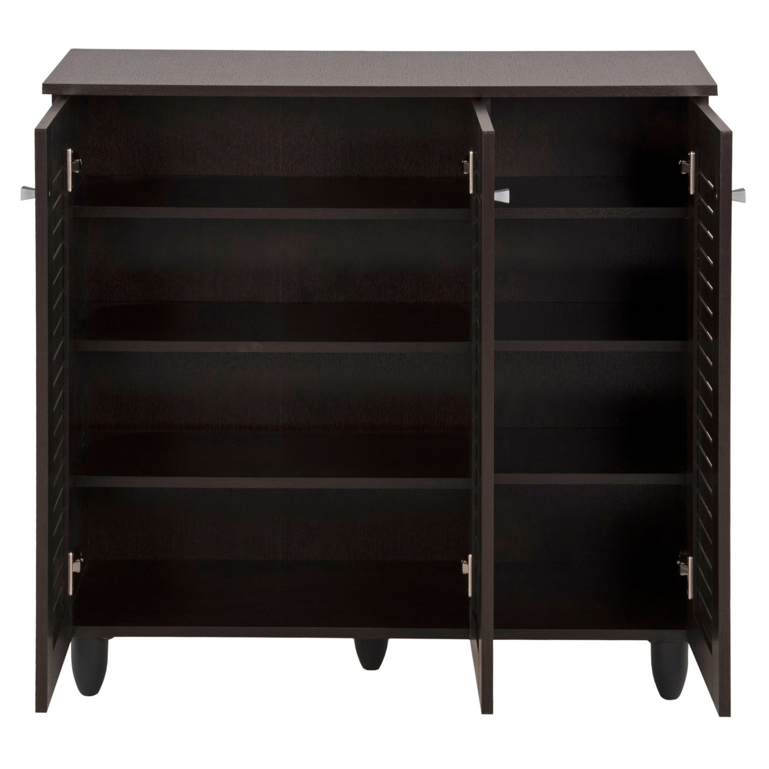 ΠΑΠΟΥΤΣΟΘΗΚΗ-ΝΤΟΥΛΑΠΑ PROLLY HM9609.01 ΜΕΛΑΜΙΝΗ WENGE-3ΠΟΡΤΕΣ-4ΡΑΦΙΑ 87x32x88Υεκ. - Image 4