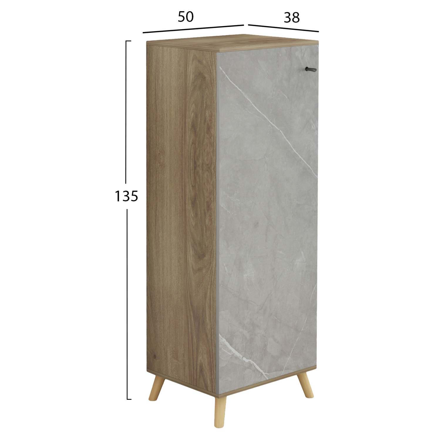 ΠΑΠΟΥΤΣΟΘΗΚΗ-ΝΤΟΥΛΑΠΙ ALVARO HM8954.11 ΜΕΛΑΜΙΝΗ SONAMA-STONE TEXTURE 50Χ38Χ135Yεκ. - Image 2