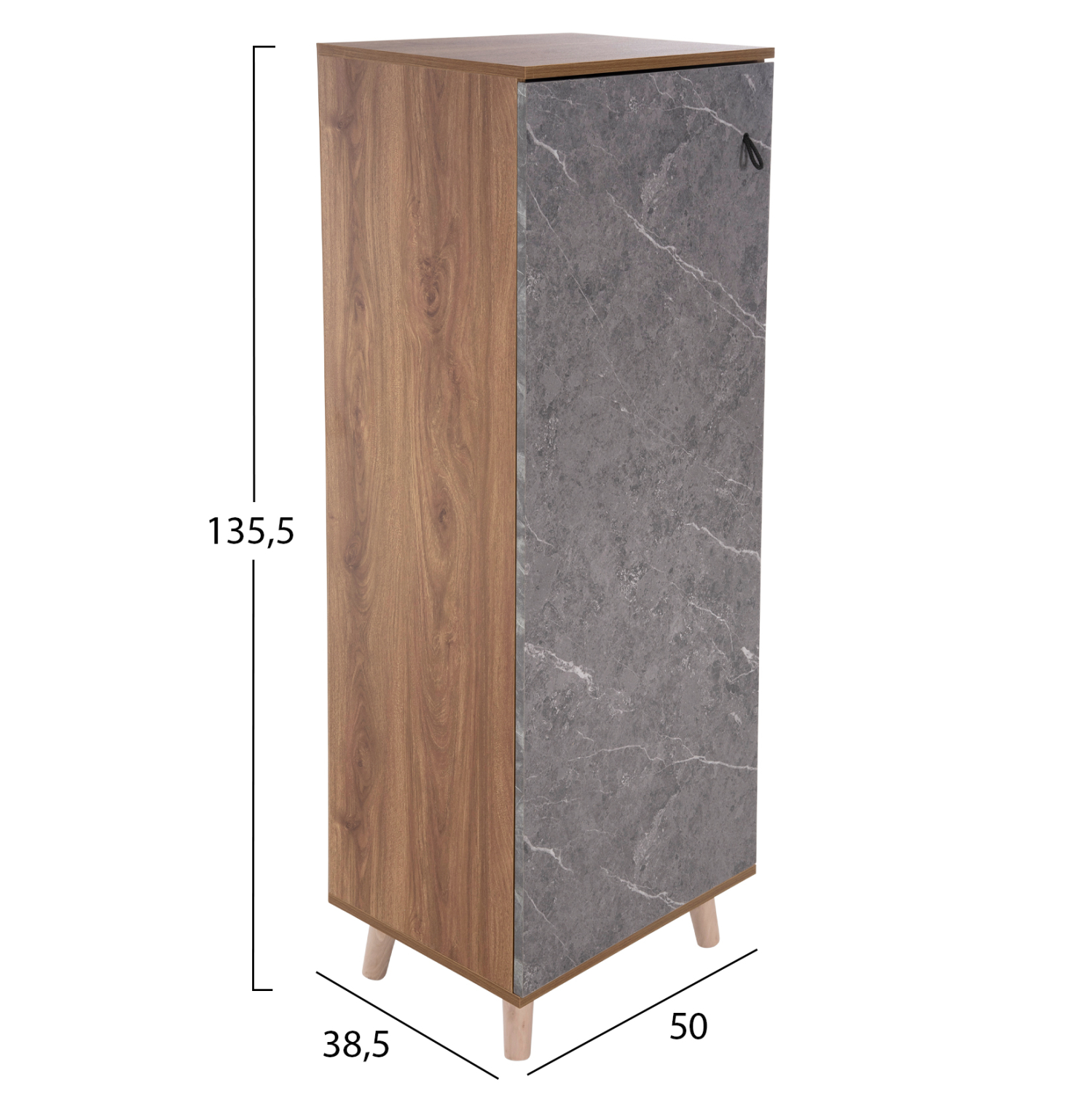 ΠΑΠΟΥΤΣΟΘΗΚΗ-ΝΤΟΥΛΑΠΙ ALVARO HM8954.12 ΜΕΛΑΜΙΝΗ SONAMA-STONE TEXTURE 50Χ38Χ135Yεκ. - Image 2