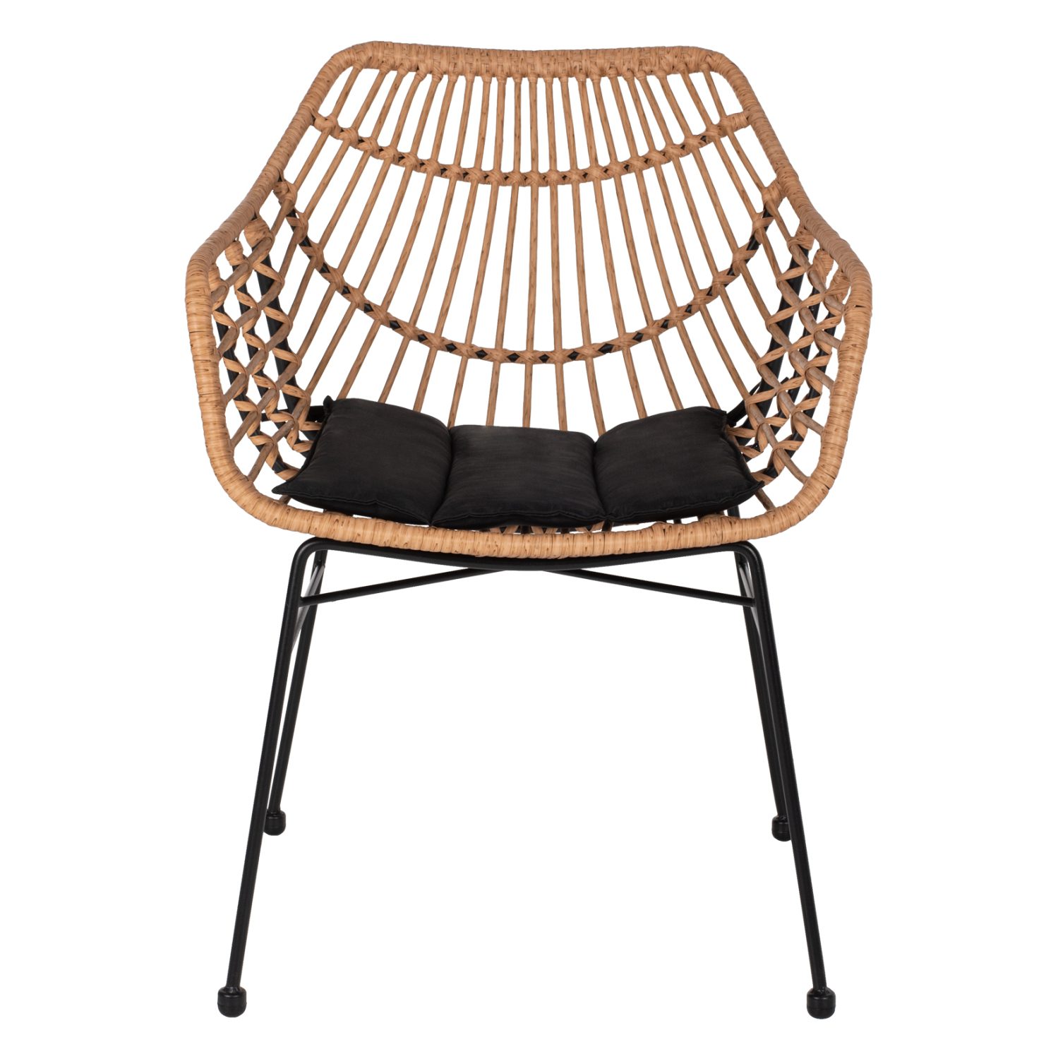 ΠΟΛΥΘΡΟΝΑ ΕΠΑΓΓΕΛΜΑΤΙΚΗ ΜΑΥΡΟ ΜΕΤΑΛΛΟ RATTAN ΜΠΕΖ & ΜΑΞΙΛΑΡΙ HM5864.01 58,5x60,5x80 εκ. - Image 3