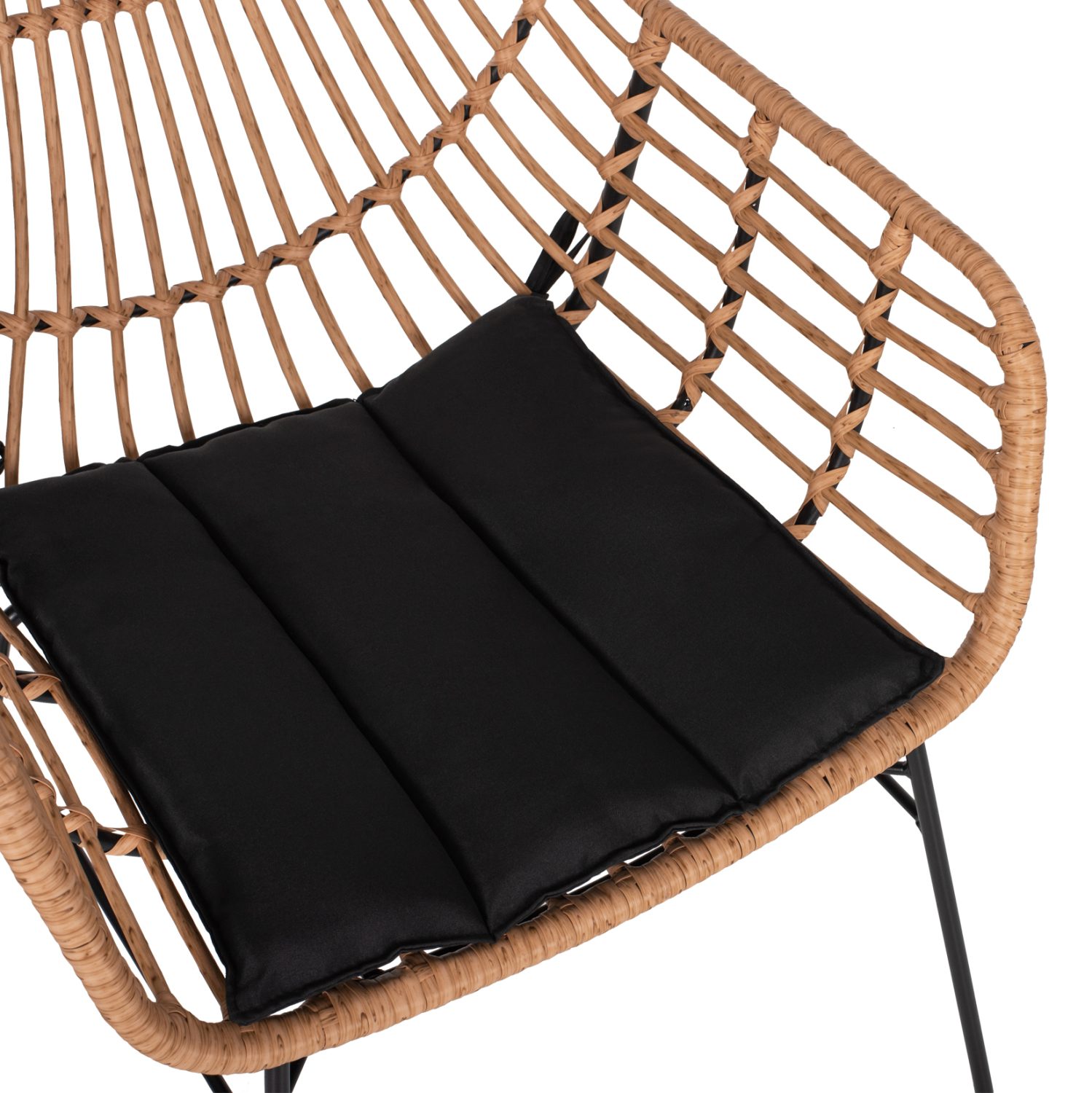 ΠΟΛΥΘΡΟΝΑ ΕΠΑΓΓΕΛΜΑΤΙΚΗ ΜΑΥΡΟ ΜΕΤΑΛΛΟ RATTAN ΜΠΕΖ & ΜΑΞΙΛΑΡΙ HM5864.01 58,5x60,5x80 εκ. - Image 8