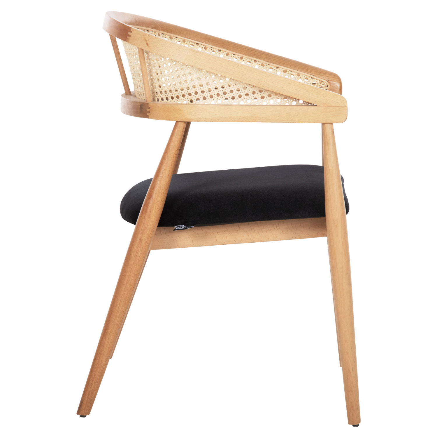 ΠΟΛΥΘΡΟΝΑ KOMODUS HM18012.02 ΞΥΛΟ ΟΞΙΑΣ-RATTAN-ΥΦΑΣΜΑ ΣΕ ΜΑΥΡΟ 55x49x80Υεκ. - Image 4