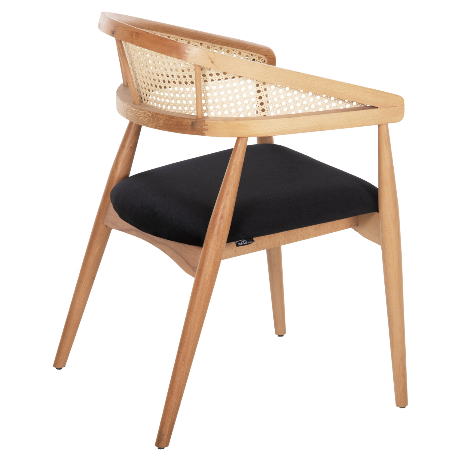 ΠΟΛΥΘΡΟΝΑ KOMODUS HM18012.02 ΞΥΛΟ ΟΞΙΑΣ-RATTAN-ΥΦΑΣΜΑ ΣΕ ΜΑΥΡΟ 55x49x80Υεκ. - Image 5