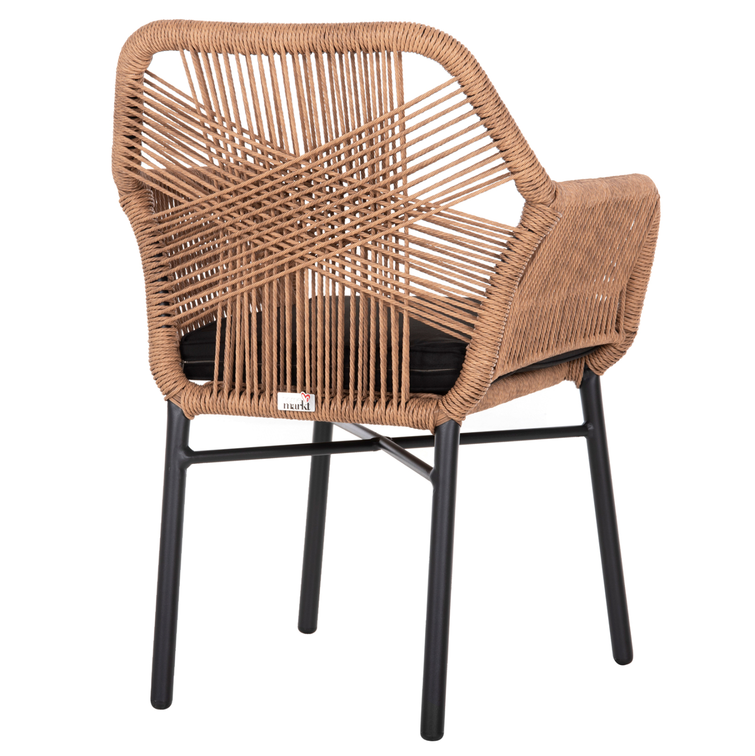 ΠΟΛΥΘΡΟΝΑ TOPIN HM6048.02 ΑΛΟΥΜΙΝΙΟ ΜΑΥΡΟ-P.E. RATTAN ΜΠΕΖ-ΜΑΞΙΛΑΡΙ ΜΑΥΡΟ 57x65x84Υ εκ - Image 5