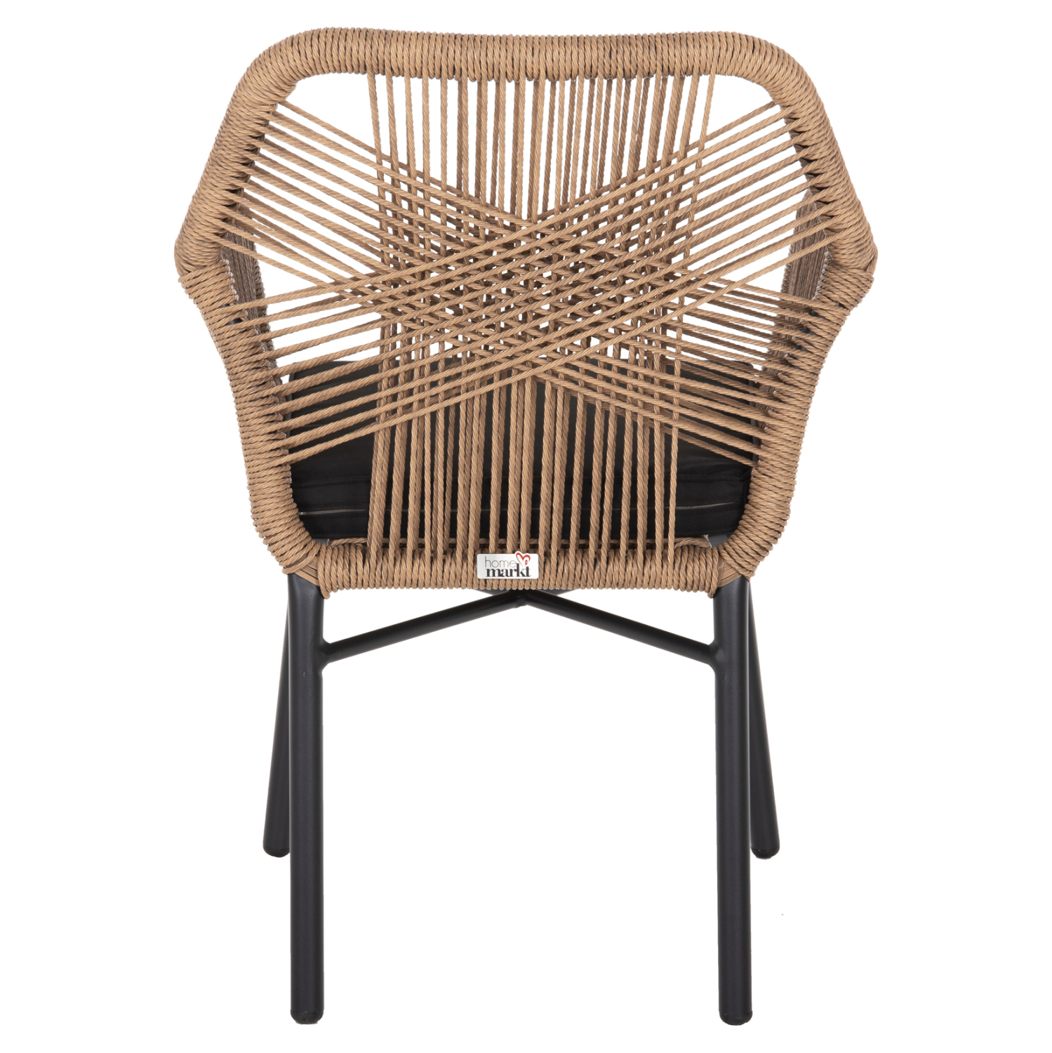 ΠΟΛΥΘΡΟΝΑ TOPIN HM6048.02 ΑΛΟΥΜΙΝΙΟ ΜΑΥΡΟ-P.E. RATTAN ΜΠΕΖ-ΜΑΞΙΛΑΡΙ ΜΑΥΡΟ 57x65x84Υ εκ - Image 6