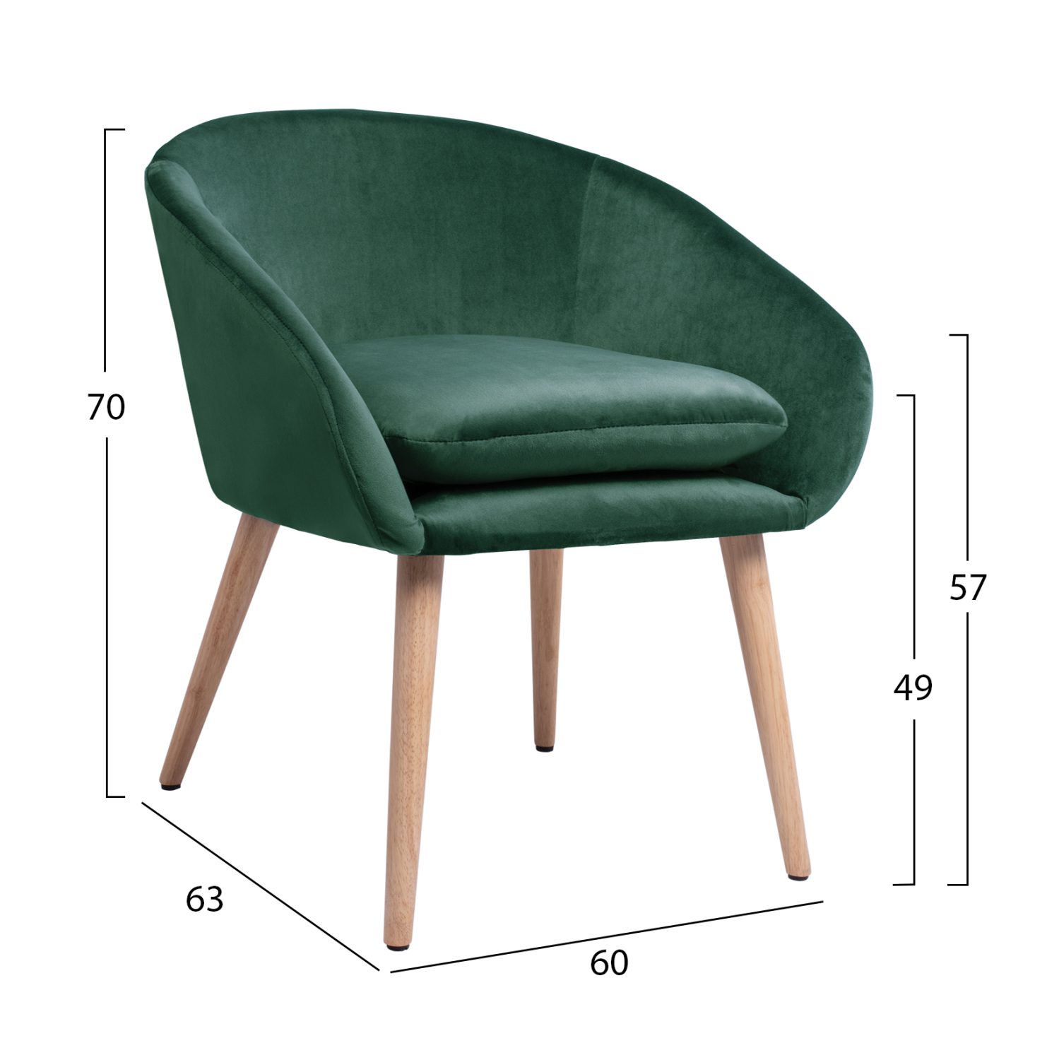 ΠΟΛΥΘΡΟΝΑ ELLIE HM8391.03 ΑΠΟ ΚΥΠΑΡΙΣΣΙ ΒΕΛΟΥΔΟ 60x63x70Υ εκ. - Image 2