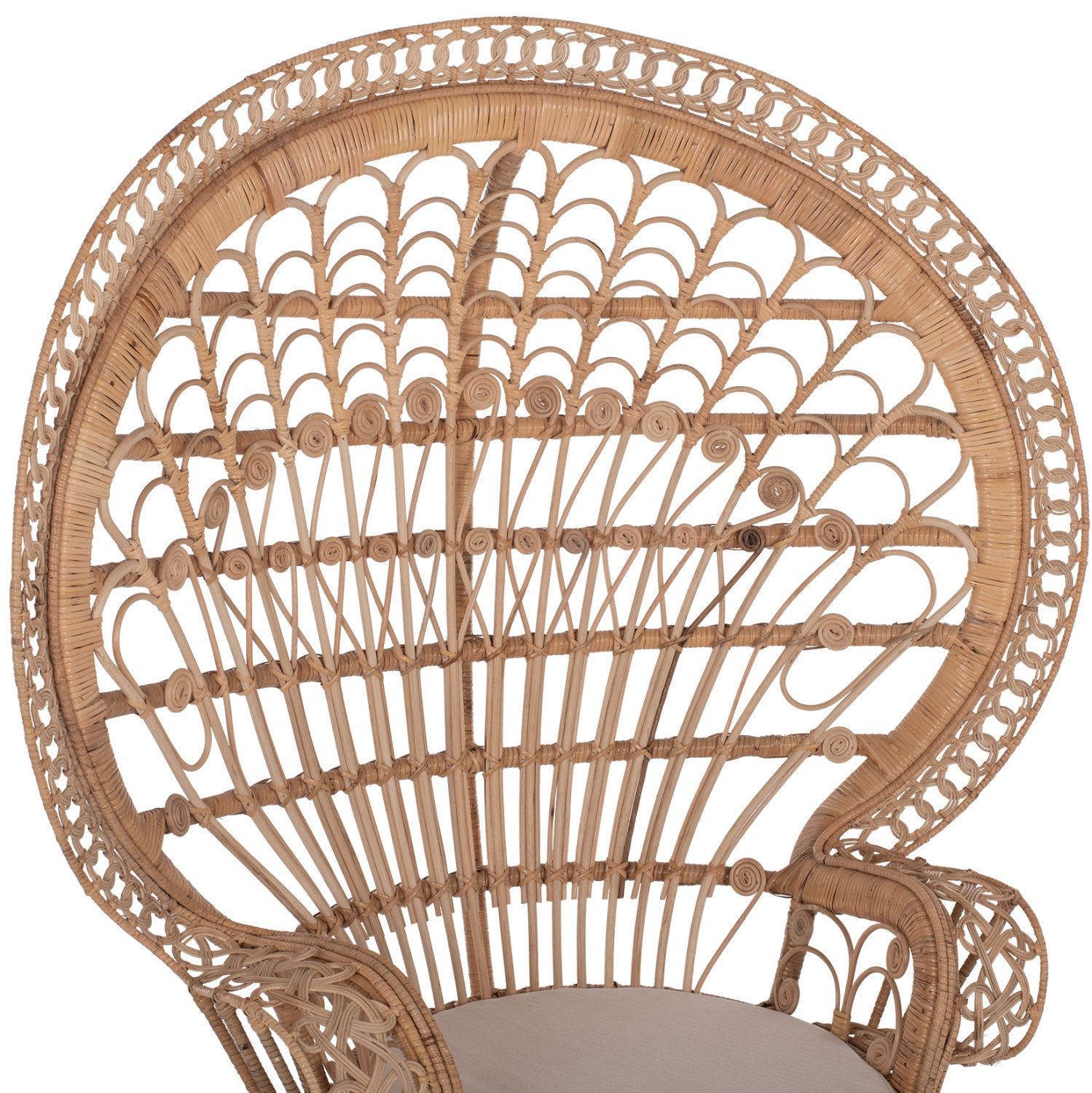ΠΟΛΥΘΡΟΝΑ ROYAL PEACOCK HM9342 RATTAN ΣΕ ΦΥΣΙΚΟ-ΜΑΞΙΛΑΡΙ ΜΠΕΖ 114x72x150Yεκ. - Image 7