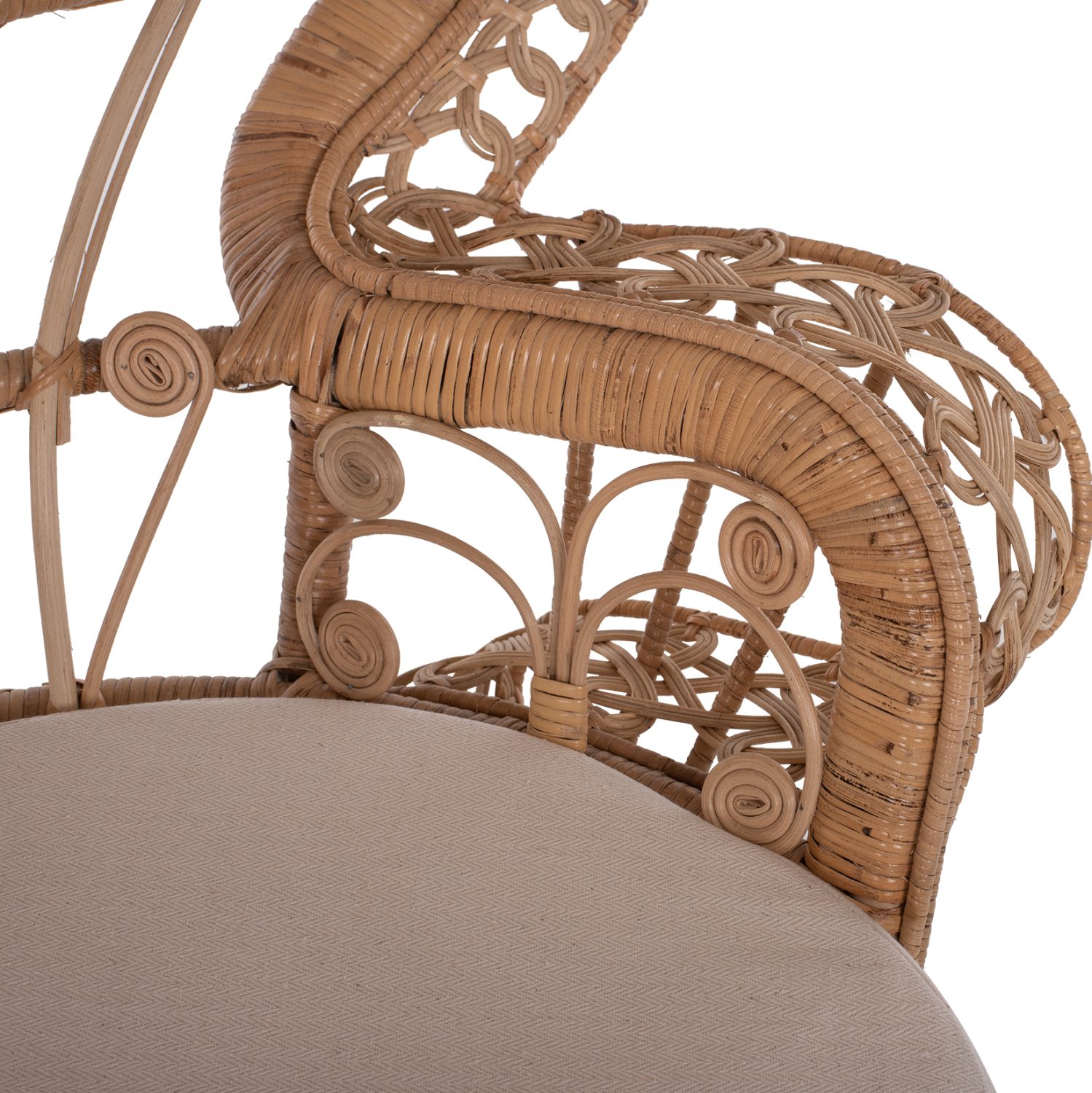 ΠΟΛΥΘΡΟΝΑ ROYAL PEACOCK HM9342 RATTAN ΣΕ ΦΥΣΙΚΟ-ΜΑΞΙΛΑΡΙ ΜΠΕΖ 114x72x150Yεκ. - Image 9
