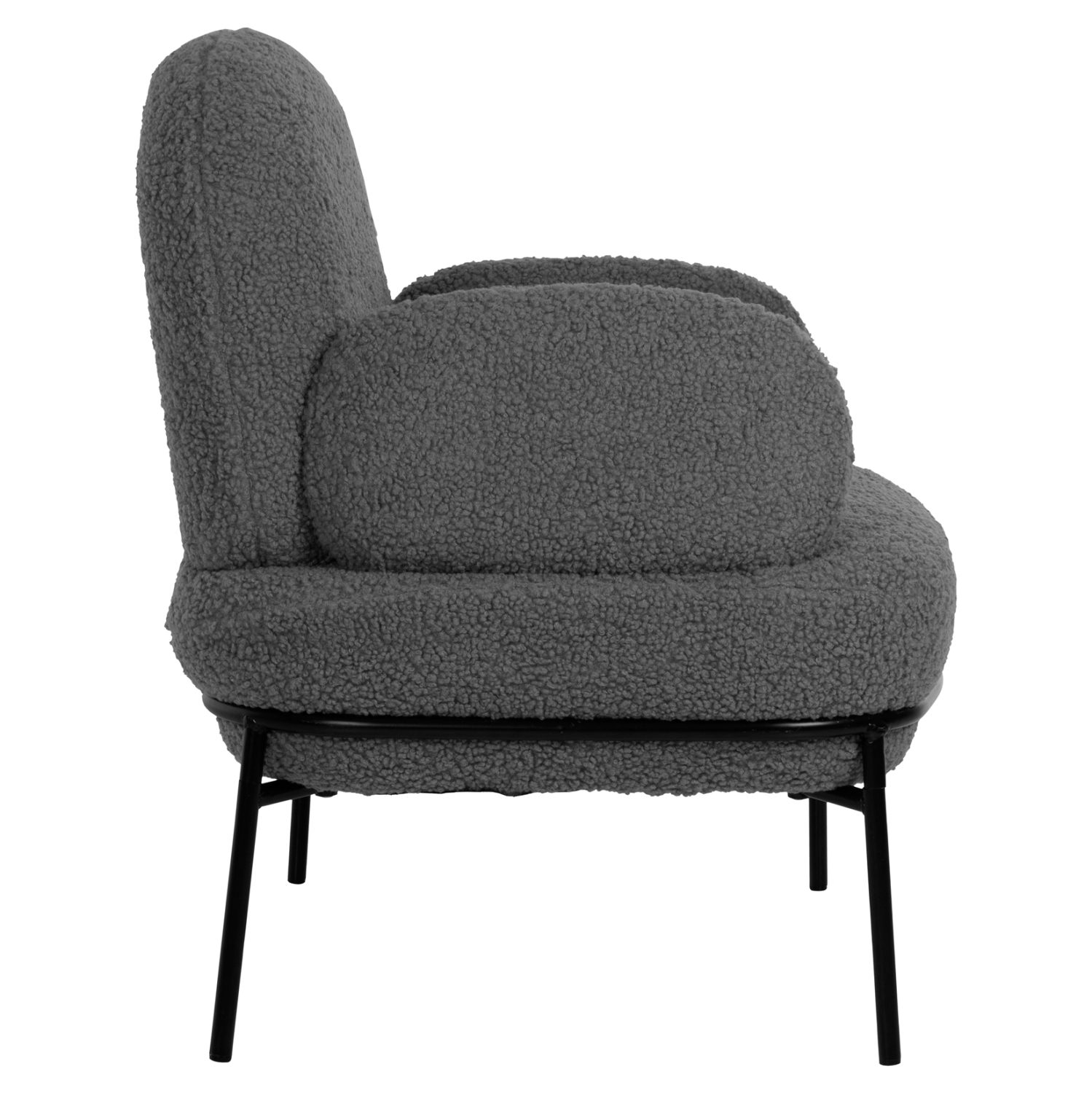 ΠΟΛΥΘΡΟΝΑ AGNES HM9525.21 ΓΚΡΙ ΜΠΟΥΚΛΕ-ΜΑΥΡΑ ΜΕΤΑΛΛΙΚΑ ΠΟΔΙΑ 74x71x83Υεκ. - Image 4