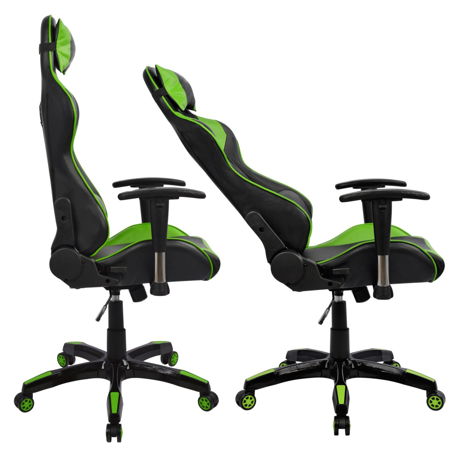 ΠΟΛΥΘΡΟΝΑ GAMING RACING HM1056.03 ΜΑΥΡΟ - ΠΡΑΣΙΝΟ PU 67x70x134 εκ. - Image 4