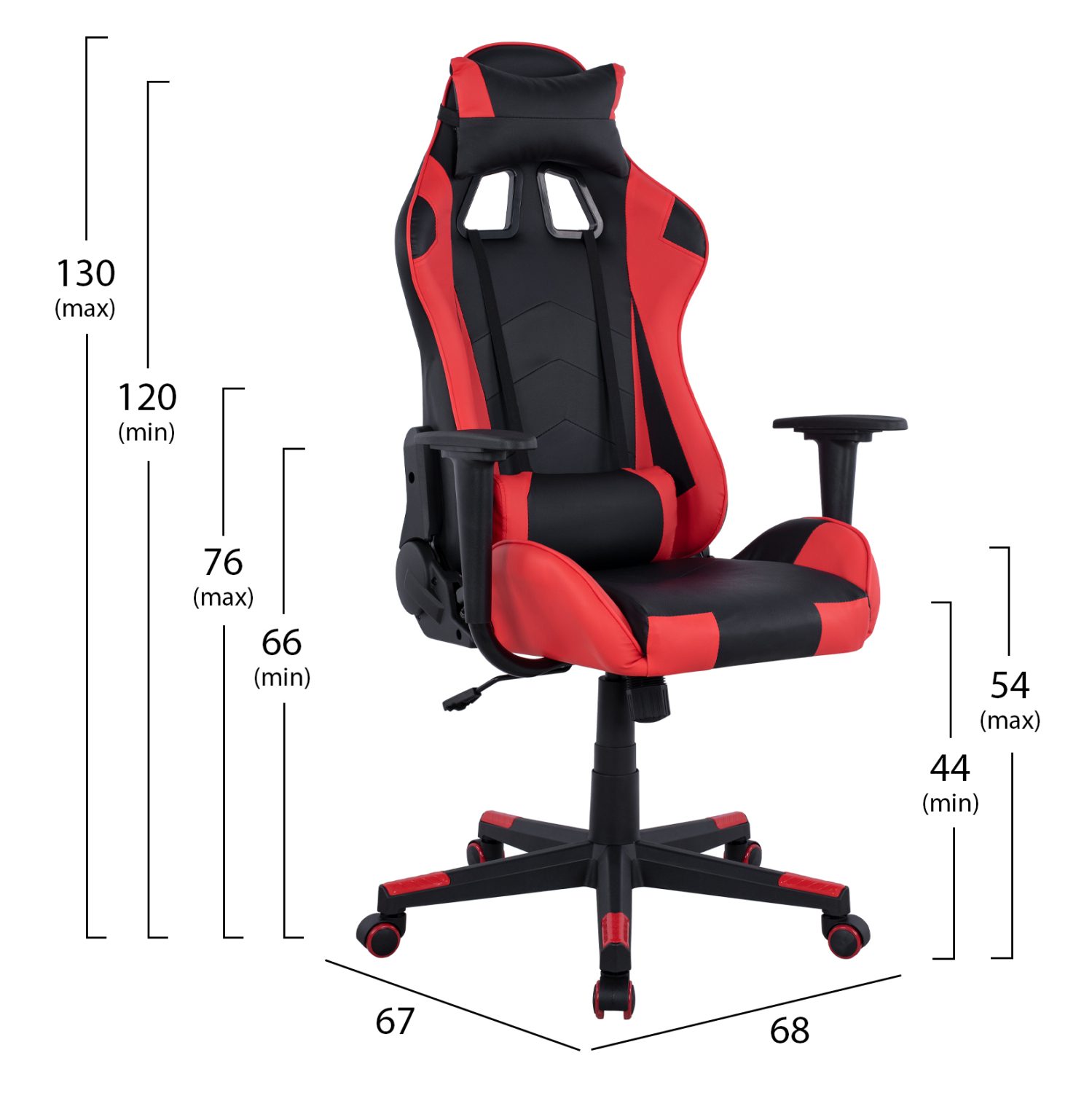 ΠΟΛΥΘΡΟΝΑ GAMING WINTER HM1137.01 ΜΑΥΡΗ-KOKKINH 68Χ67Χ130 ΕΚ - Image 2