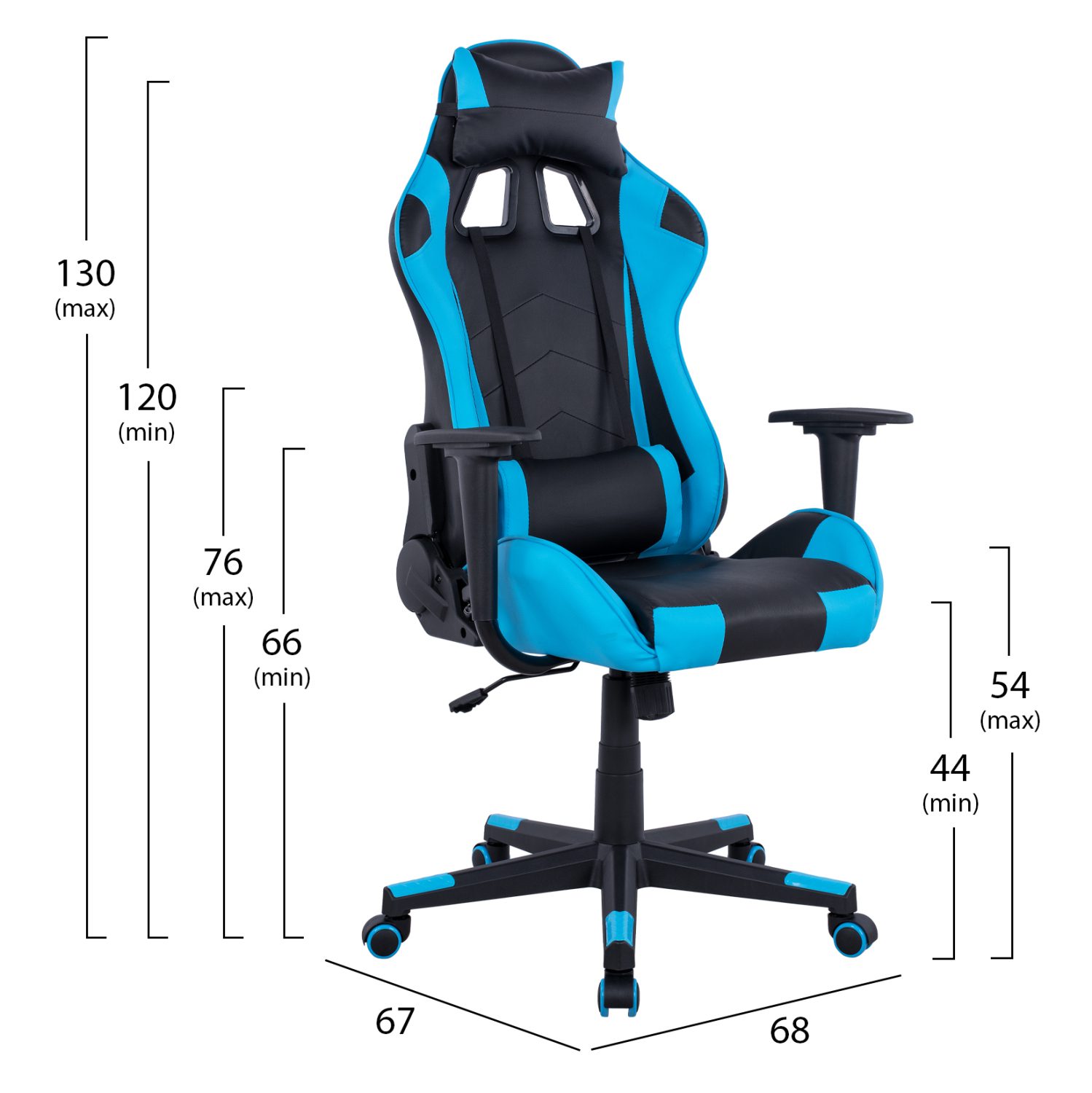 ΠΟΛΥΘΡΟΝΑ GAMING WINTER HM1137.08 ΜΑΥΡΟ-ΣΙΕΛ PU 68Χ67Χ130 ΕΚ - Image 2