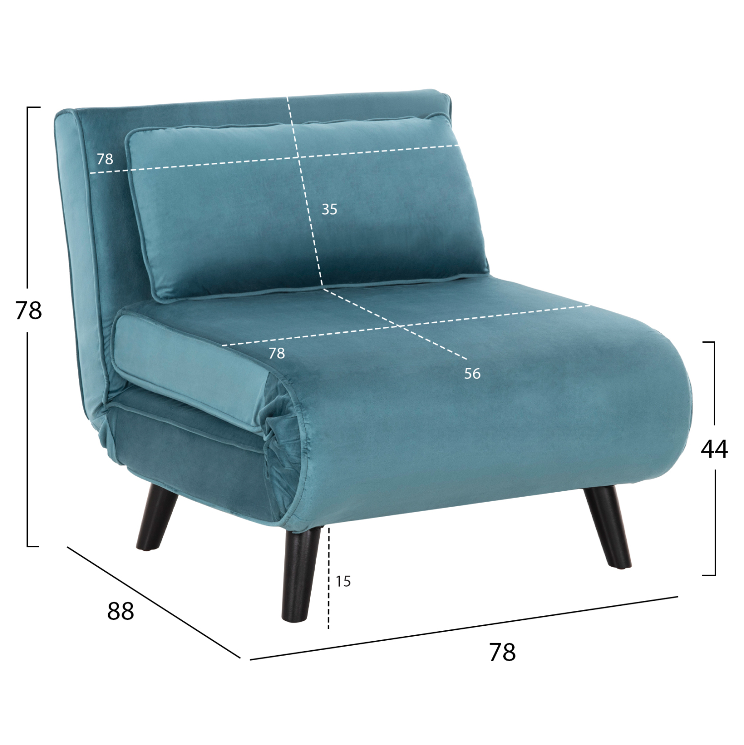 ΠΟΛΥΘΡΟΝΑ ΚΡΕΒΑΤΙ BRAXTON HM8425.25 ΒΕΛΟΥΔΟ ΣΕ ΧΡΩΜΑ ΜΕΝΤΑ 78x88x78Υεκ. - Image 2