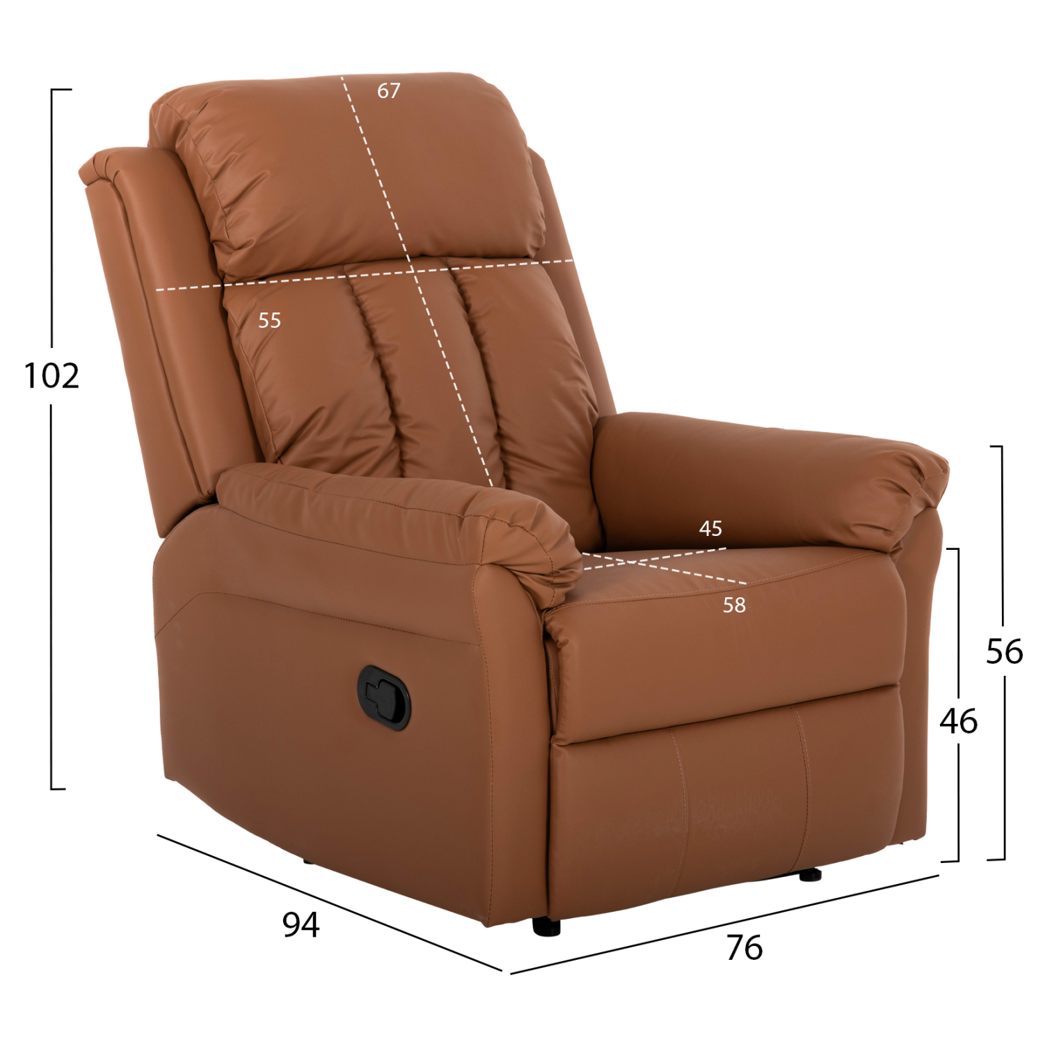 ΠΟΛΥΘΡΟΝΑ ΜΑΣΑΖ HAPPER HM9785.12 ΚΑΦΕ PU 76x94x102Υ εκ. - Image 2