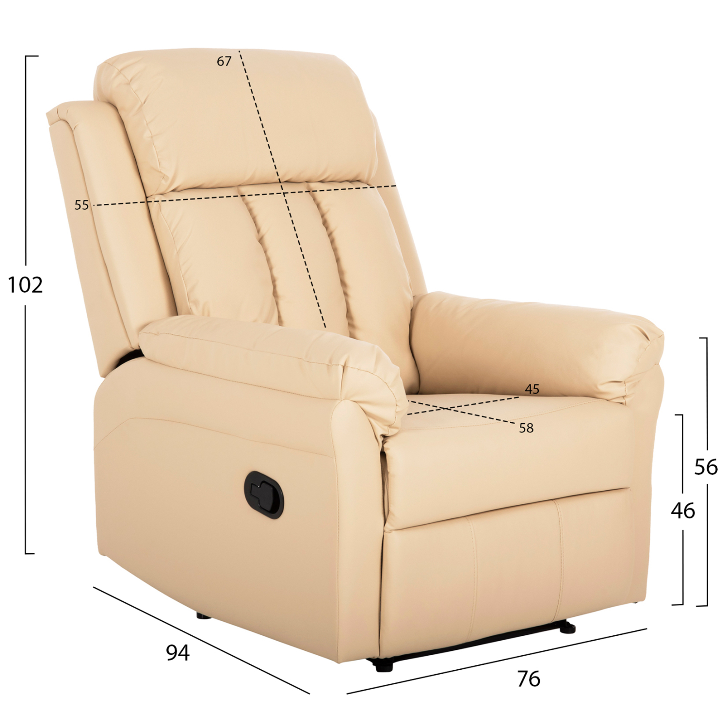 ΠΟΛΥΘΡΟΝΑ ΜΑΣΑΖ HAPPER HM9785.13 ΕΚΡΟΥ PU 76x94x102Υ εκ. - Image 2