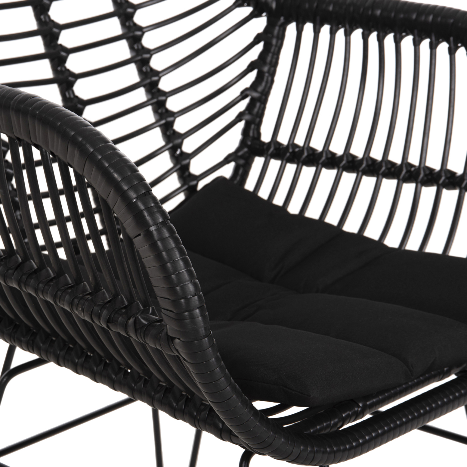 ΠΟΛΥΘΡΟΝΑ ΜΕ ΜΑΞΙΛΑΡΙ ΜΕΤΑΛΛΙΚΗ ALLEGRA HM5450.32 ΜΕ WICKER ΜΑΥΡΟ 58x59x82Υεκ. - Image 8