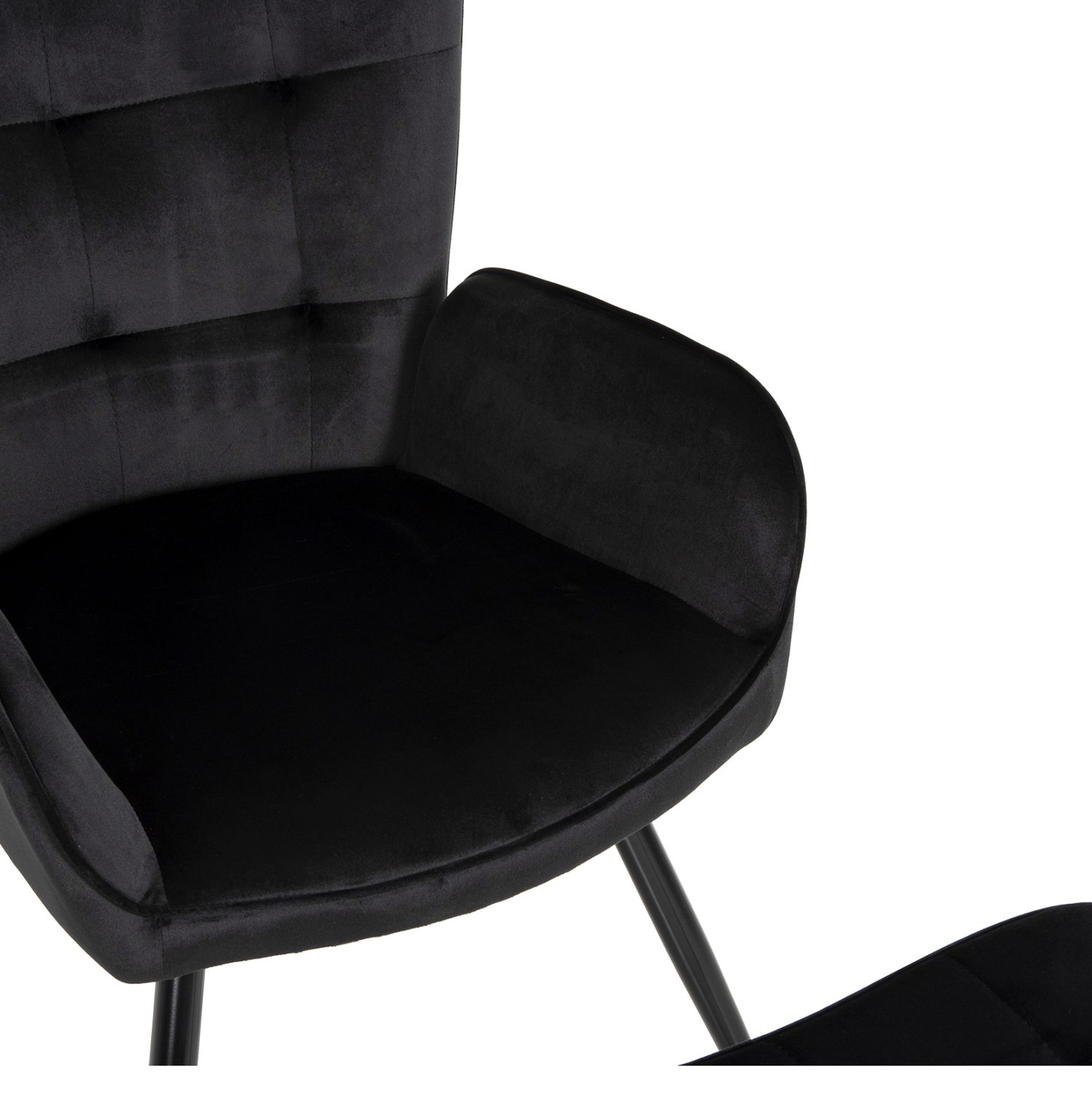 ΠΟΛΥΘΡΟΝΑ ΜΠΕΡΖΕΡΑ CRAWLEY ΜΕ ΥΠΟΠΟΔΙΟ HM8918.04 ΜΑΥΡΟ ΒΕΛΟΥΔΟ 70x57x103Y εκ. - Image 7