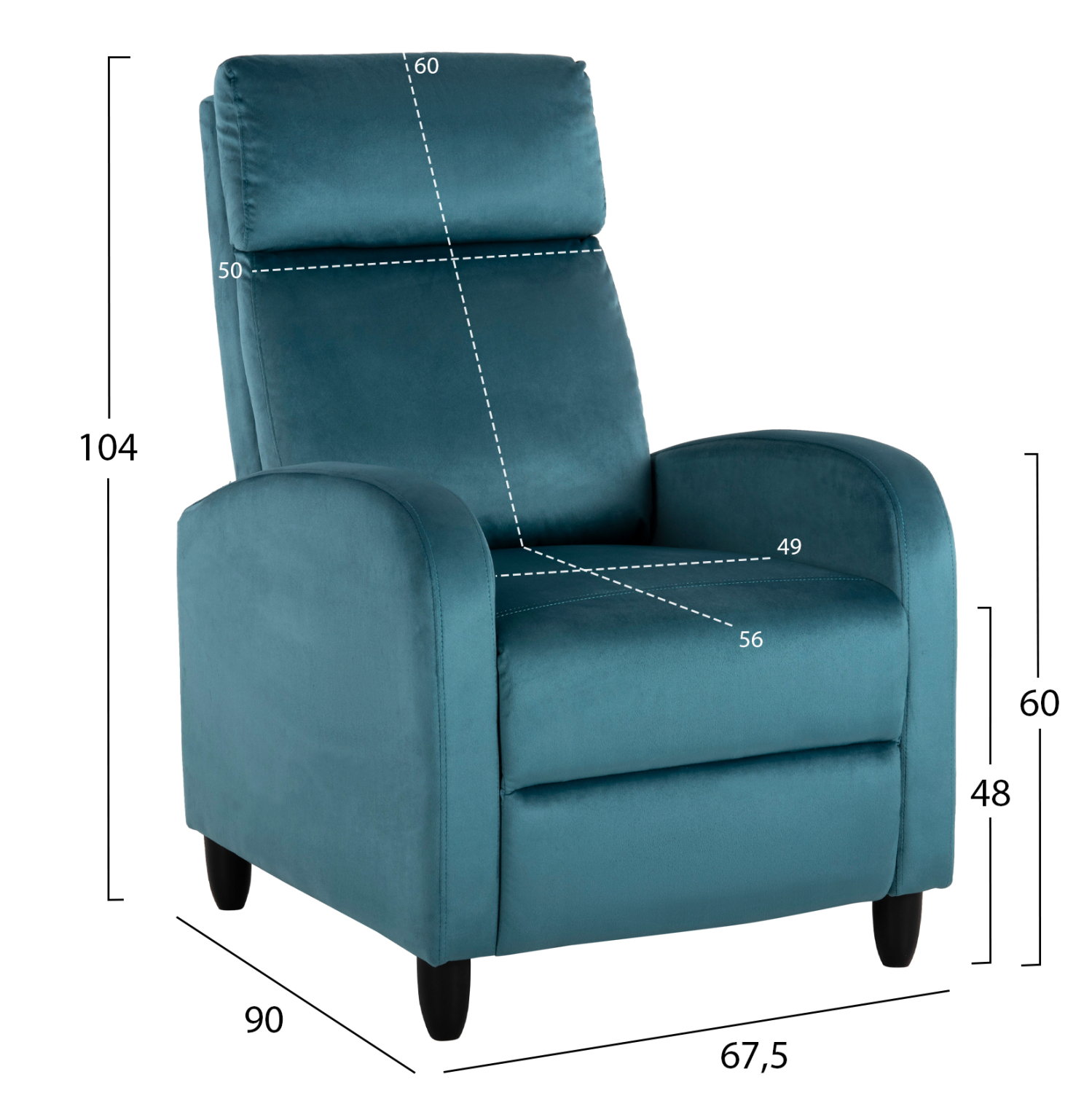 ΠΟΛΥΘΡΟΝΑ RELAX HIBER HM9782.06 ΠΕΤΡΟΛ ΒΕΛΟΥΔΟ 67,5x90x104Υ εκ. - Image 2