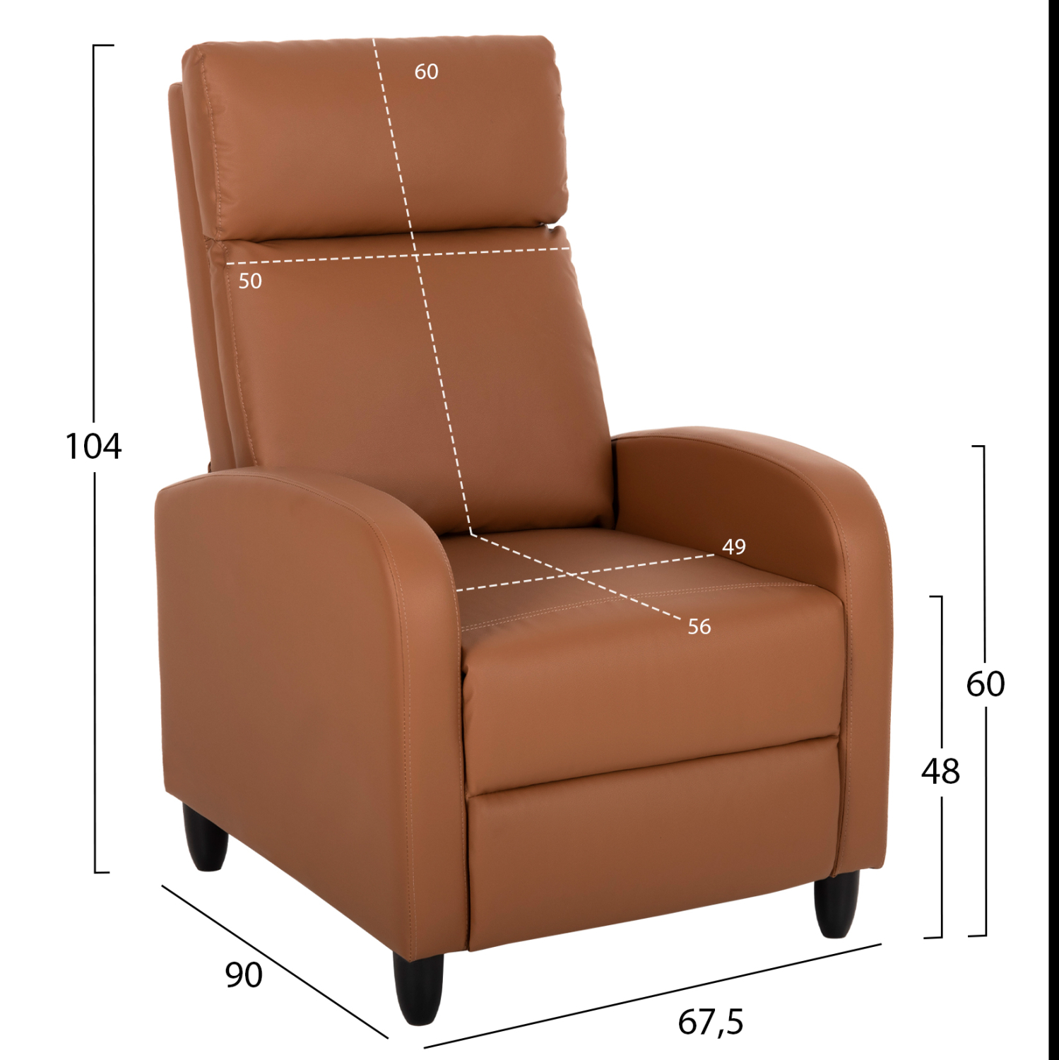ΠΟΛΥΘΡΟΝΑ RELAX HIBER HM9782.22 ΚΑΦΕ PU 67,5x90x104Υ εκ. - Image 2