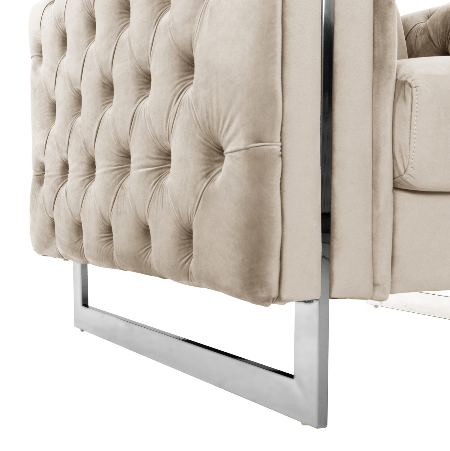 ΠΟΛΥΘΡΟΝΑ τ.CHESTERFIELD MOBAR HM3261.02 ΚΡΕΜ ΒΕΛΟΥΔΟ-ΜΕΤΑΛΛΙΚΑ ΠΟΔΙΑ 99x86,5x77Υεκ. - Image 6