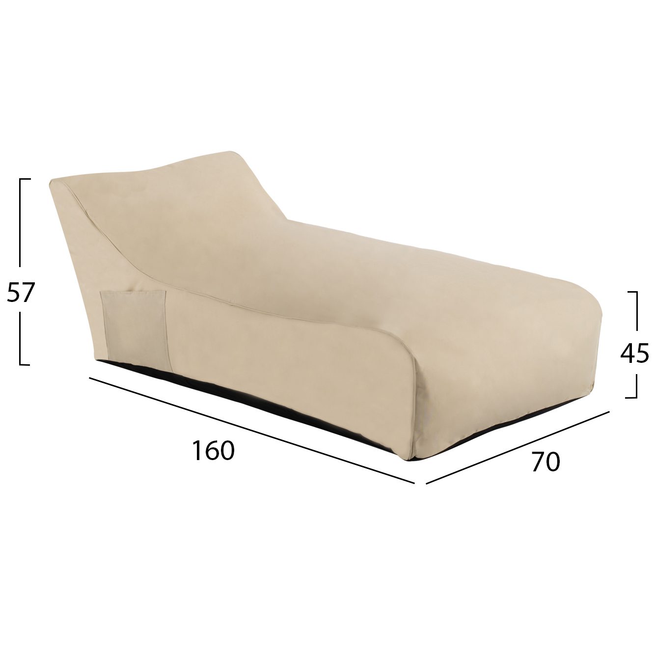 ΠΟΥΦ ALOK HM5806.01 ΜΠΕΖ ΜΕ UV PROTECTION 70x160x45-57Y εκ. - Image 2