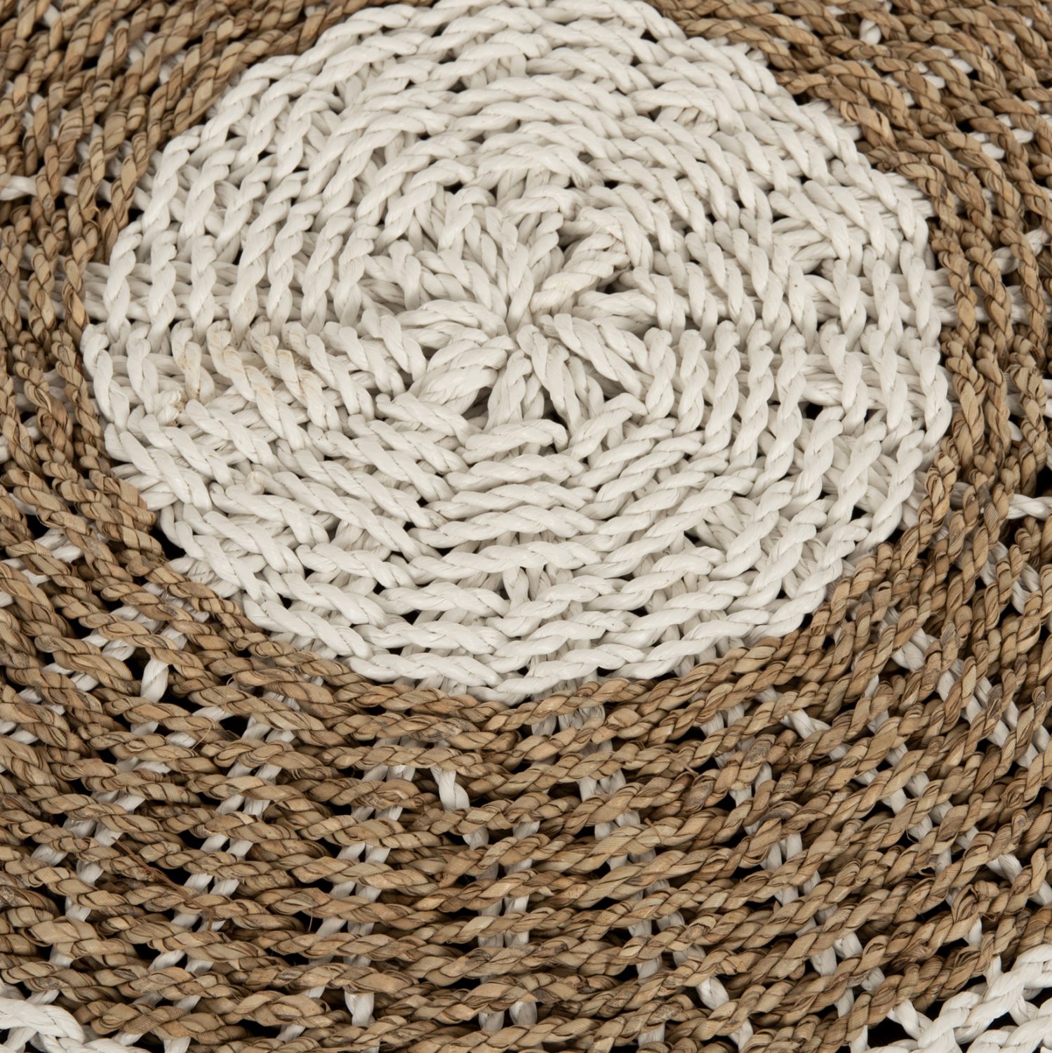 ΠΟΥΦ ΣΚΑΜΠΟ SARONI HM7851.01 SEAGRASS ΣΕ ΦΥΣΙΚΟ-ΛΕΥΚΟ ΧΡΩΜΑ Φ60x35Yεκ. - Image 4