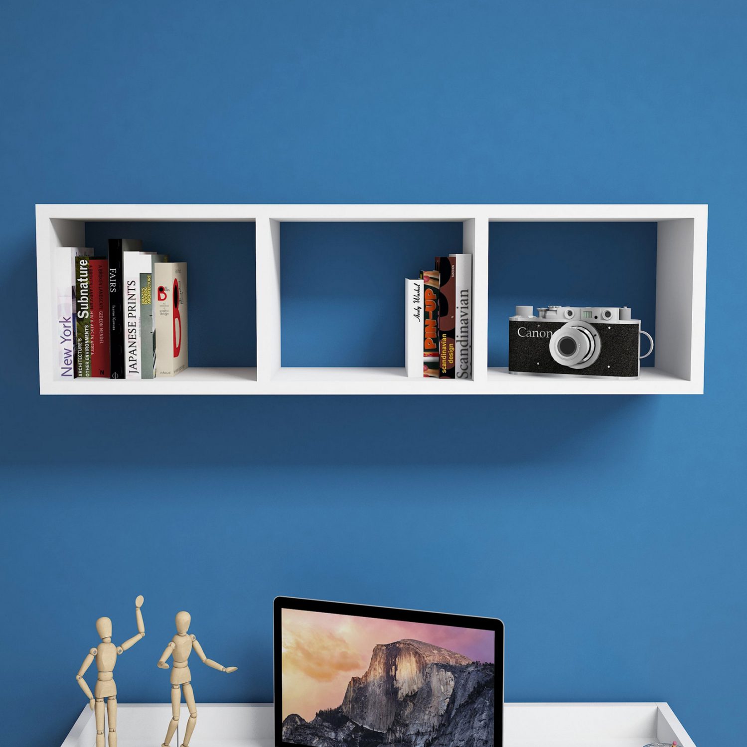 ΡΑΦΙΕΡΑ ΤΟΙΧΟΥ ΜΕΛΑΜΙΝΗΣ ΛΕΥΚΗ HM9228.11 90x22x25,6Υ εκ. - Image 3