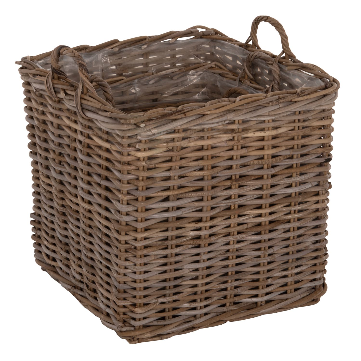 ΣΕΤ ΔΙΑΚΟΣΜΗΤΙΚΑ ΚΑΛΑΘΙΑ KATER HM9657 4ΤΜΧ ΑΠΟ KUBU RATTAN ΣΕ ΓΚΡΙ 52x52x50-57Υεκ. - Image 3