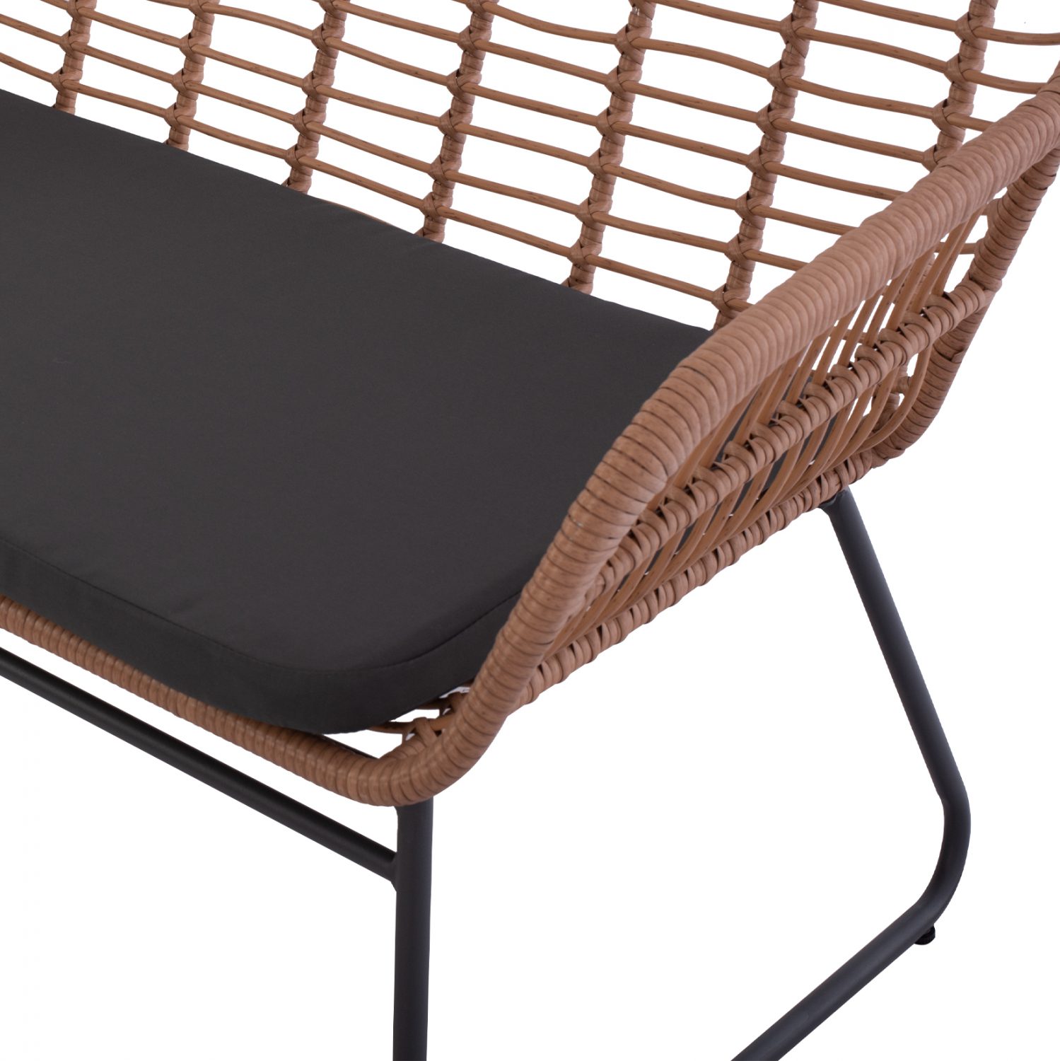 ΣΕΤ ΣΑΛΟΝΙ 4ΤΜΧ ΜΕΤΑΛΛΙΚΟ ΜΕ WICKER ΣΚΟΥΡΟ ΓΚΡΙ - ΜΠΕΖ HM5530 - Image 6
